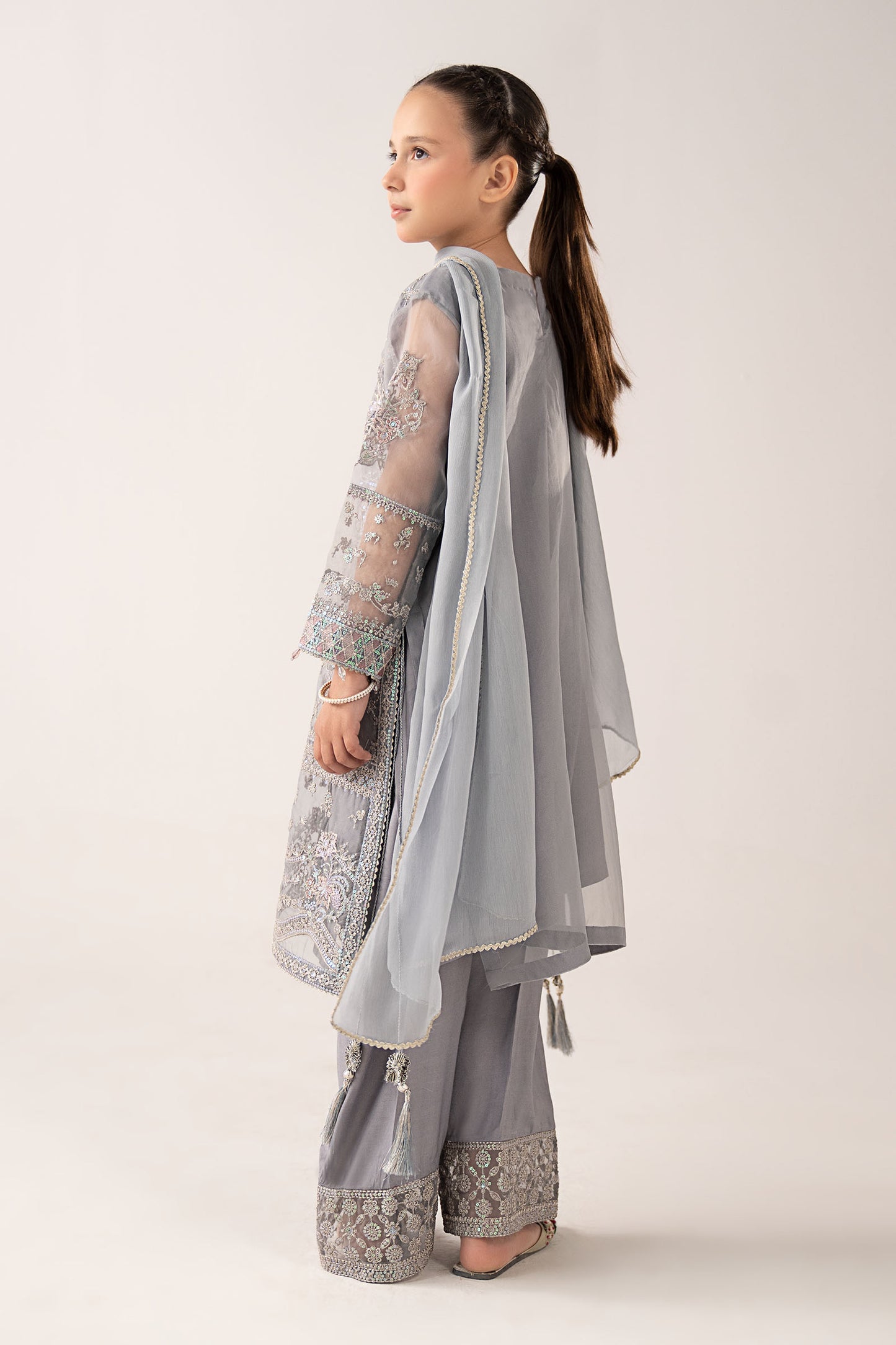3 Piece Embroidered Organza Suit