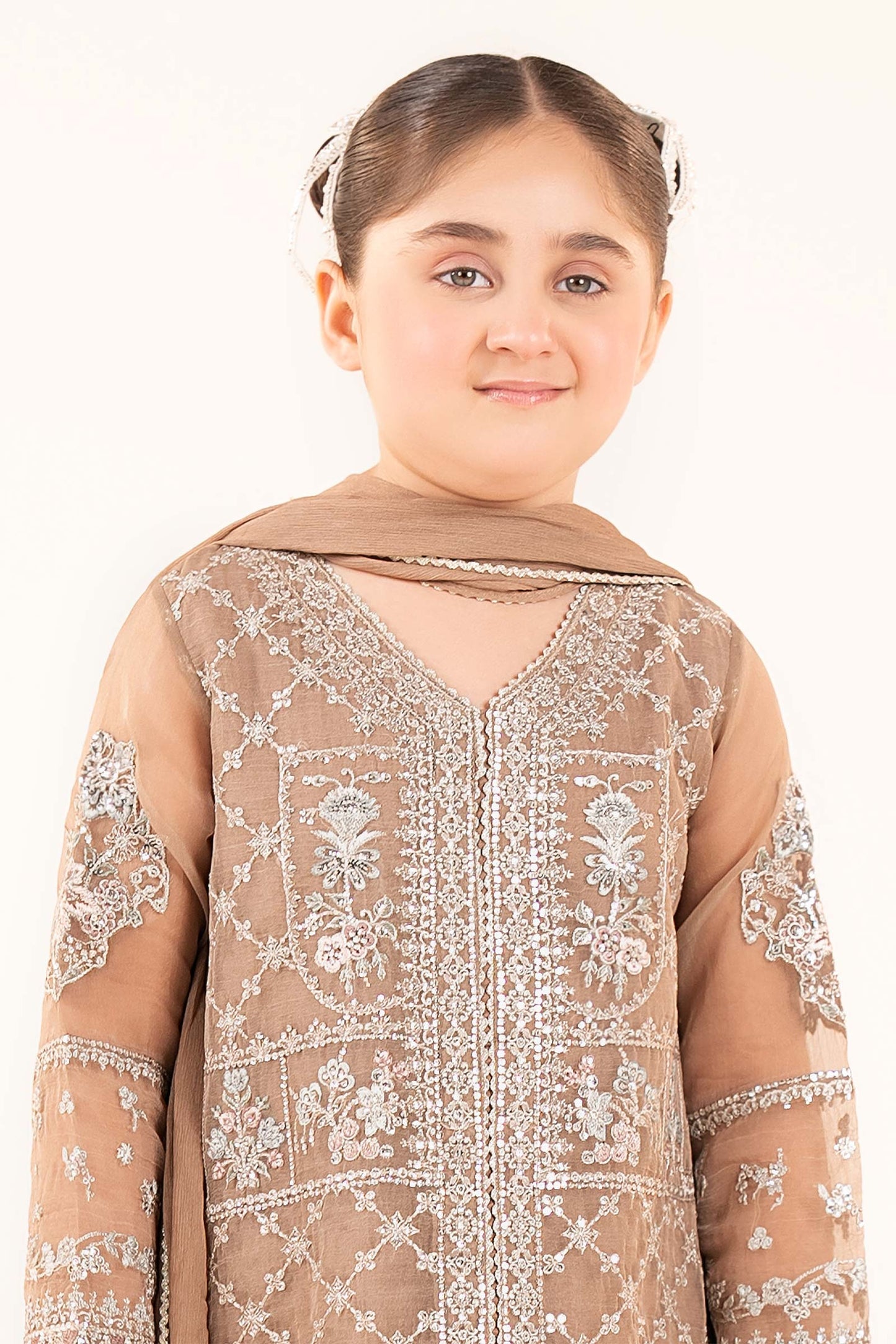 3 Piece Embroidered Organza Suit