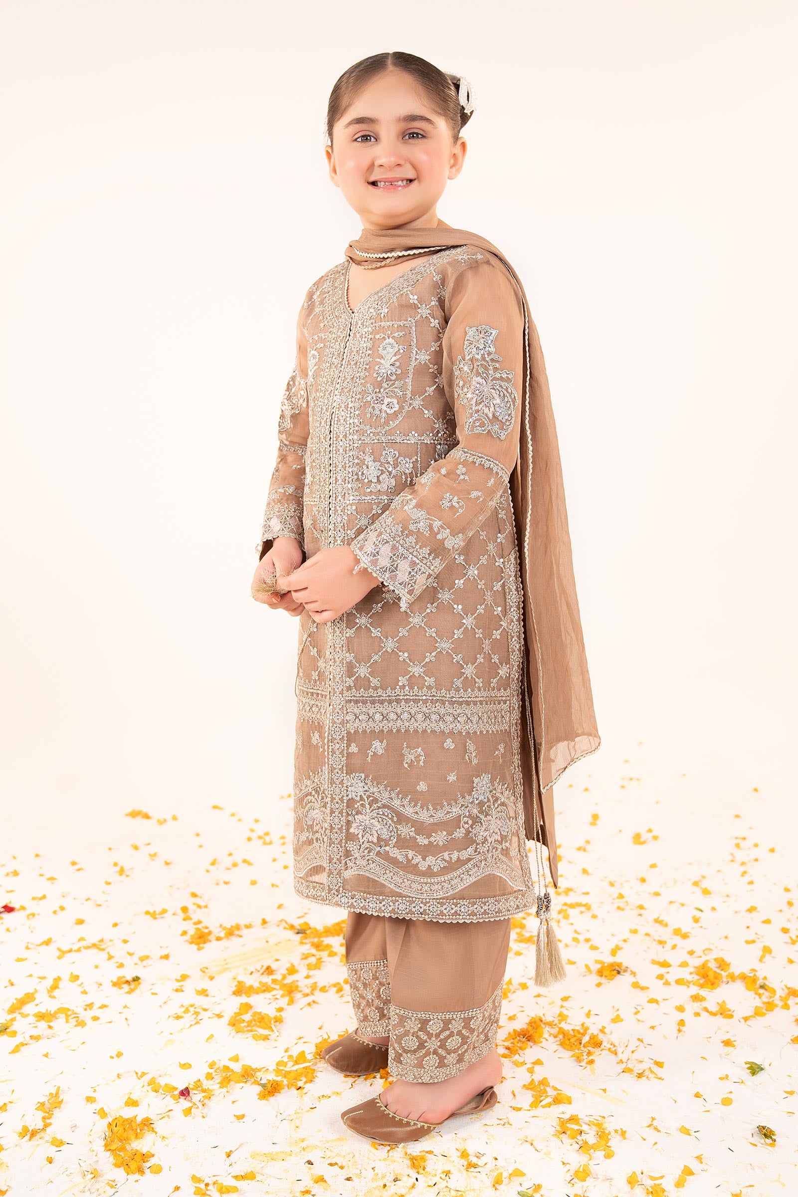 3 Piece Embroidered Organza Suit