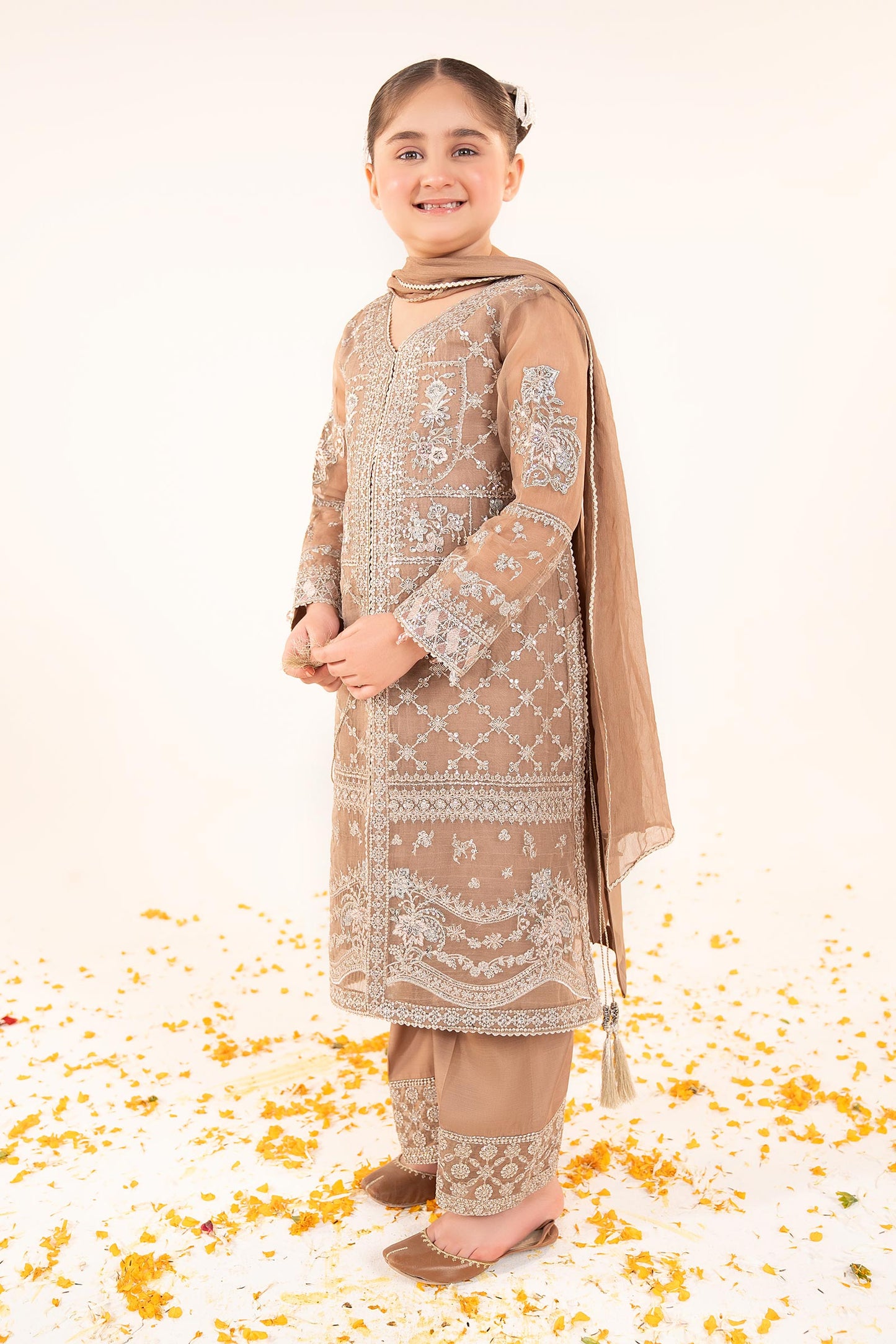 3 Piece Embroidered Organza Suit