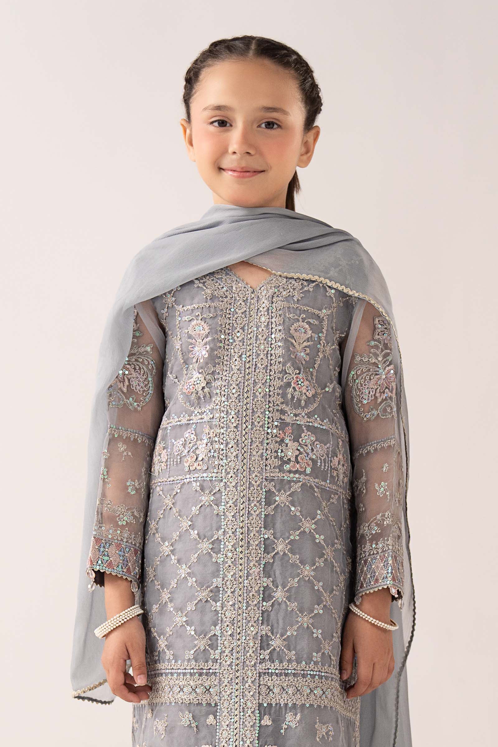 3 Piece Embroidered Organza Suit