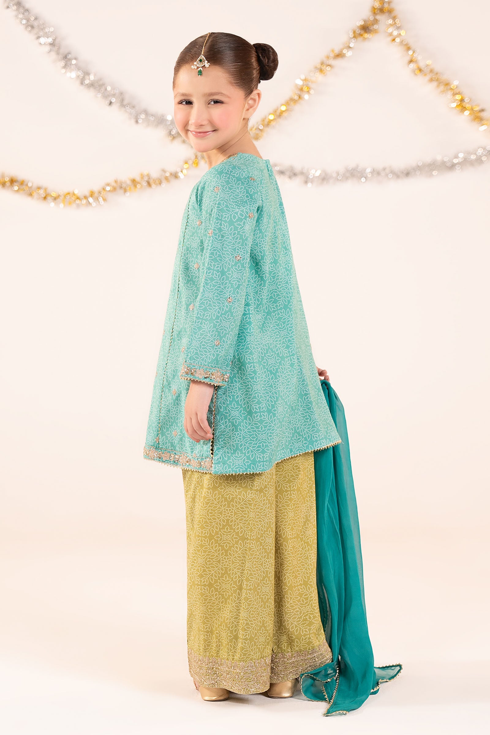 3 Piece Embroidered Raw Silk Suit