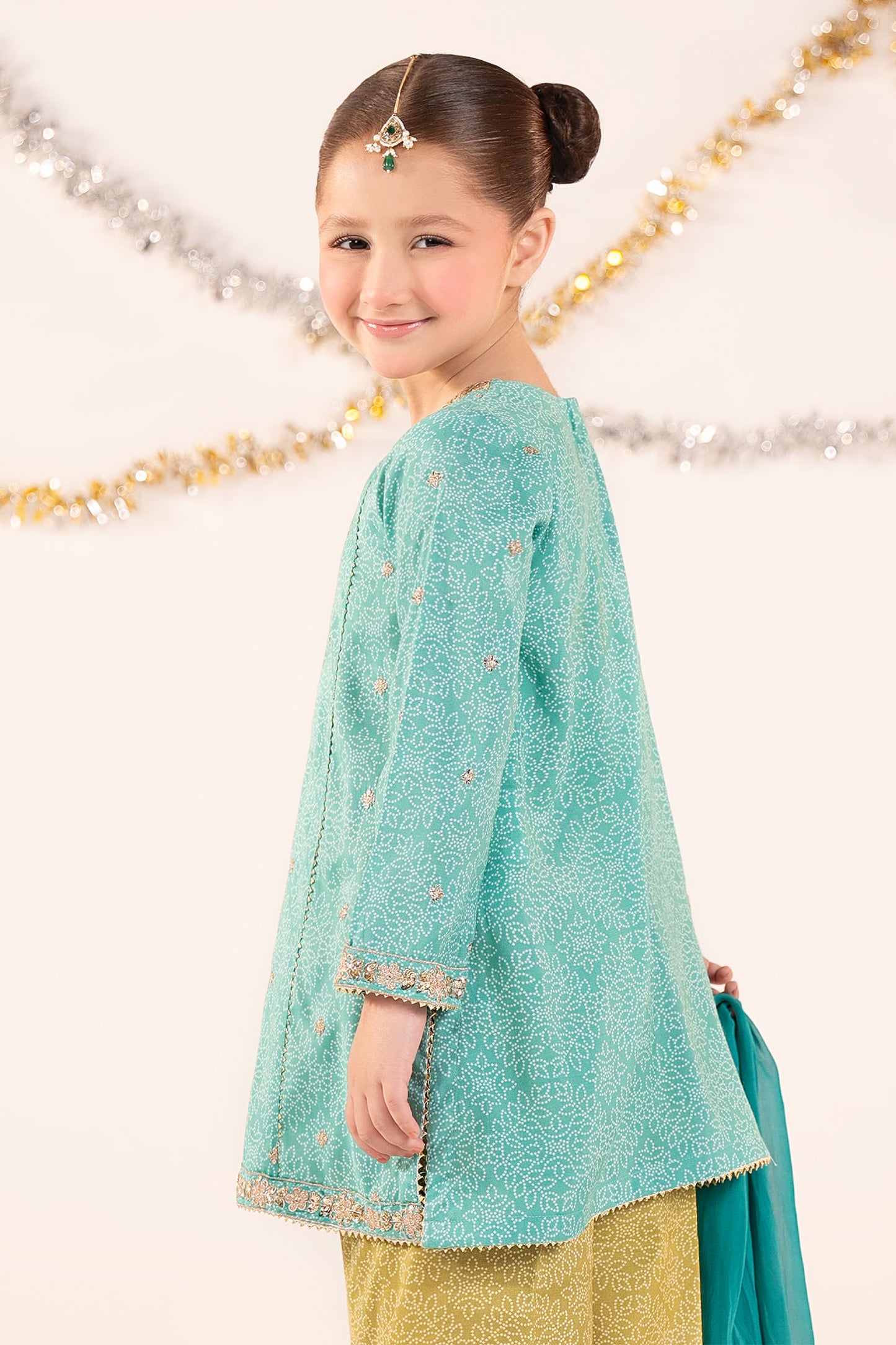 3 Piece Embroidered Raw Silk Suit