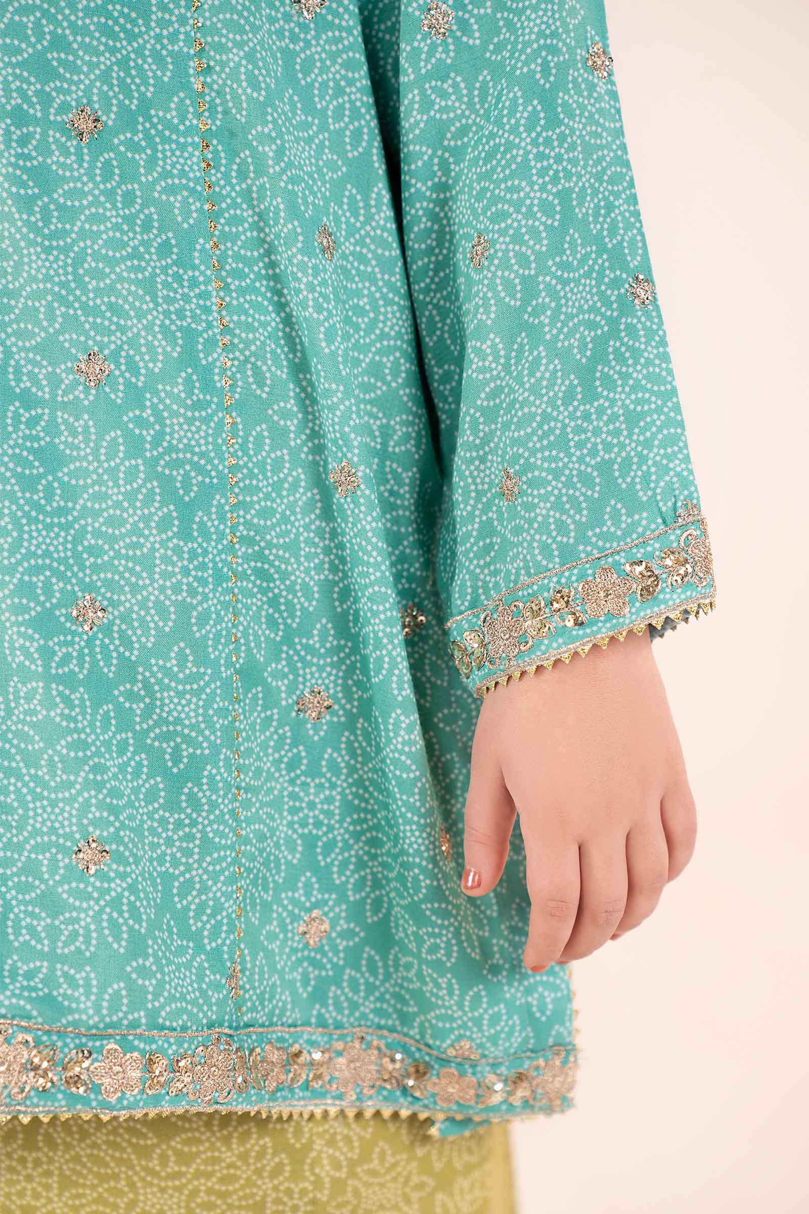 3 Piece Embroidered Raw Silk Suit