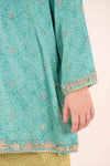 3 Piece Embroidered Raw Silk Suit