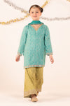 3 Piece Embroidered Raw Silk Suit