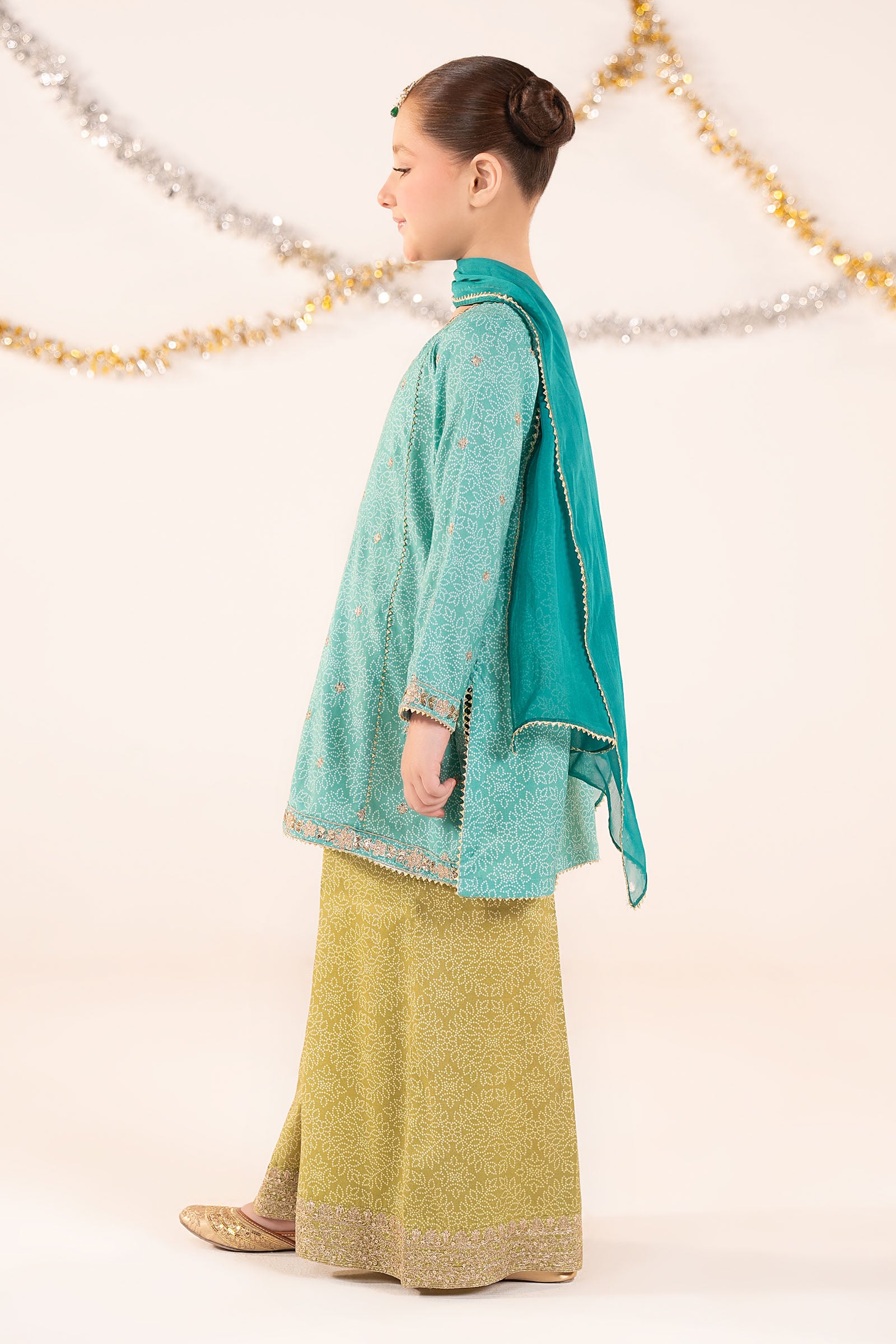 3 Piece Embroidered Raw Silk Suit