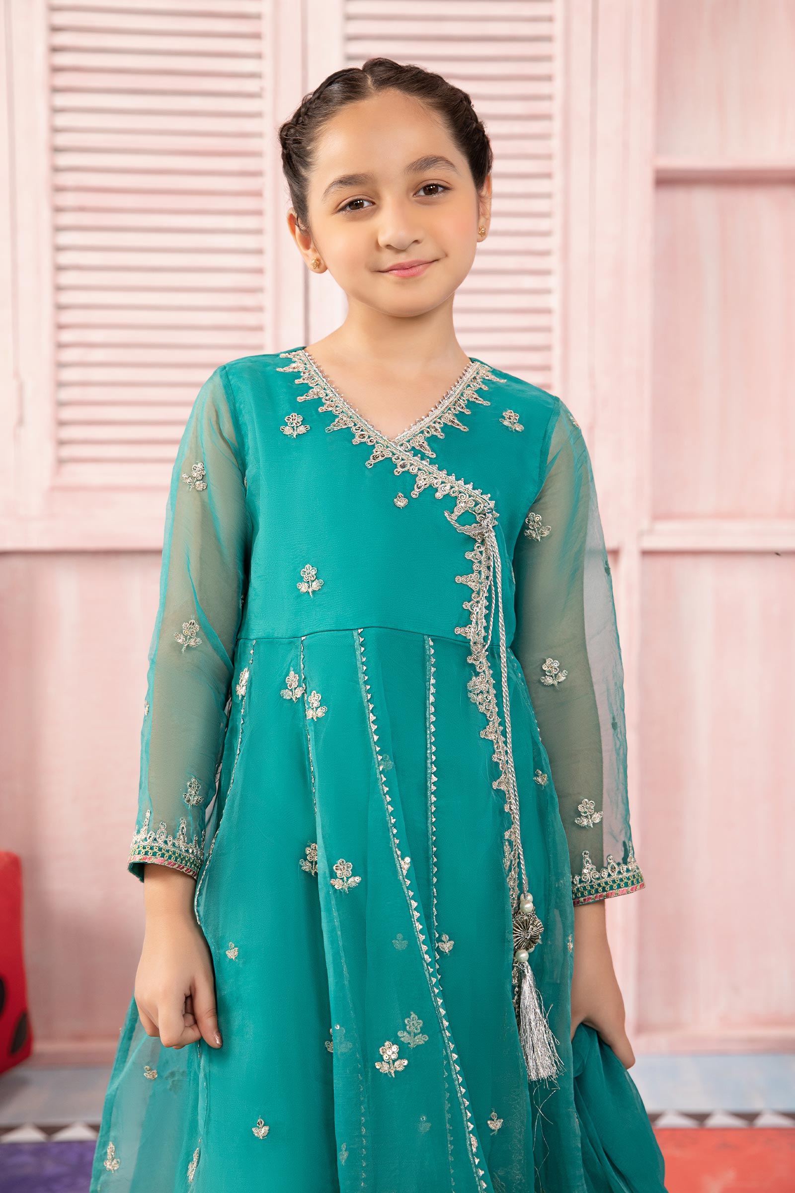 3 Piece Embroidered Organza Suit