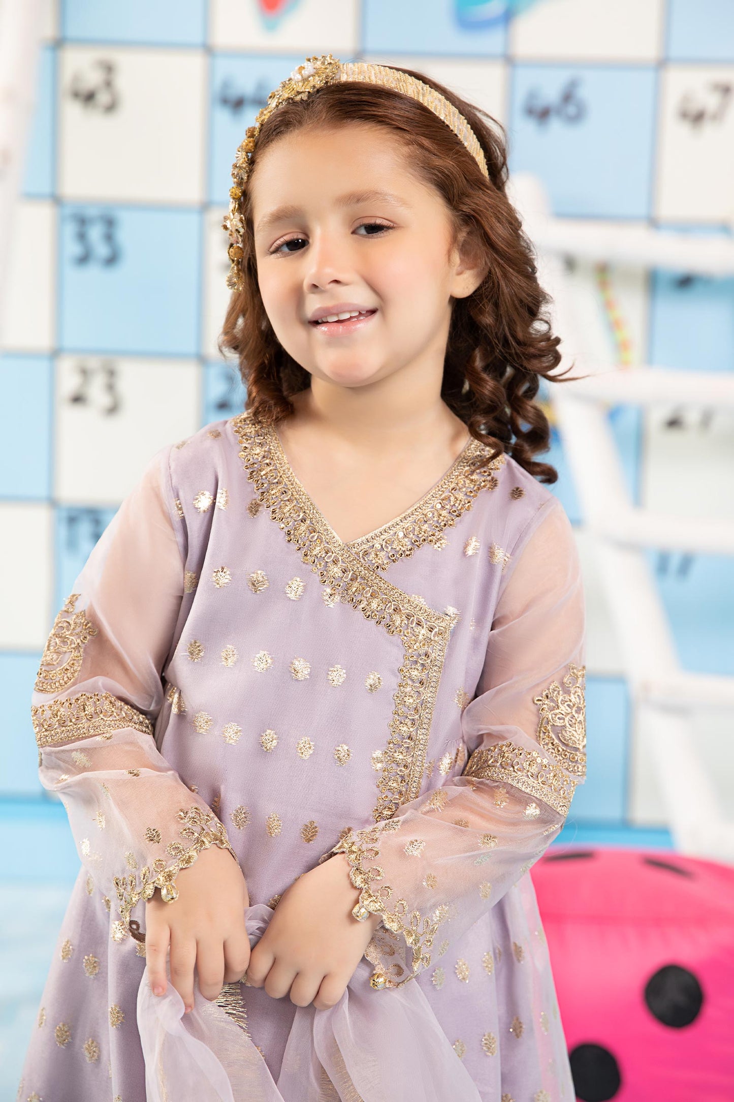 3 Piece Embroidered Lurex Organza Suit
