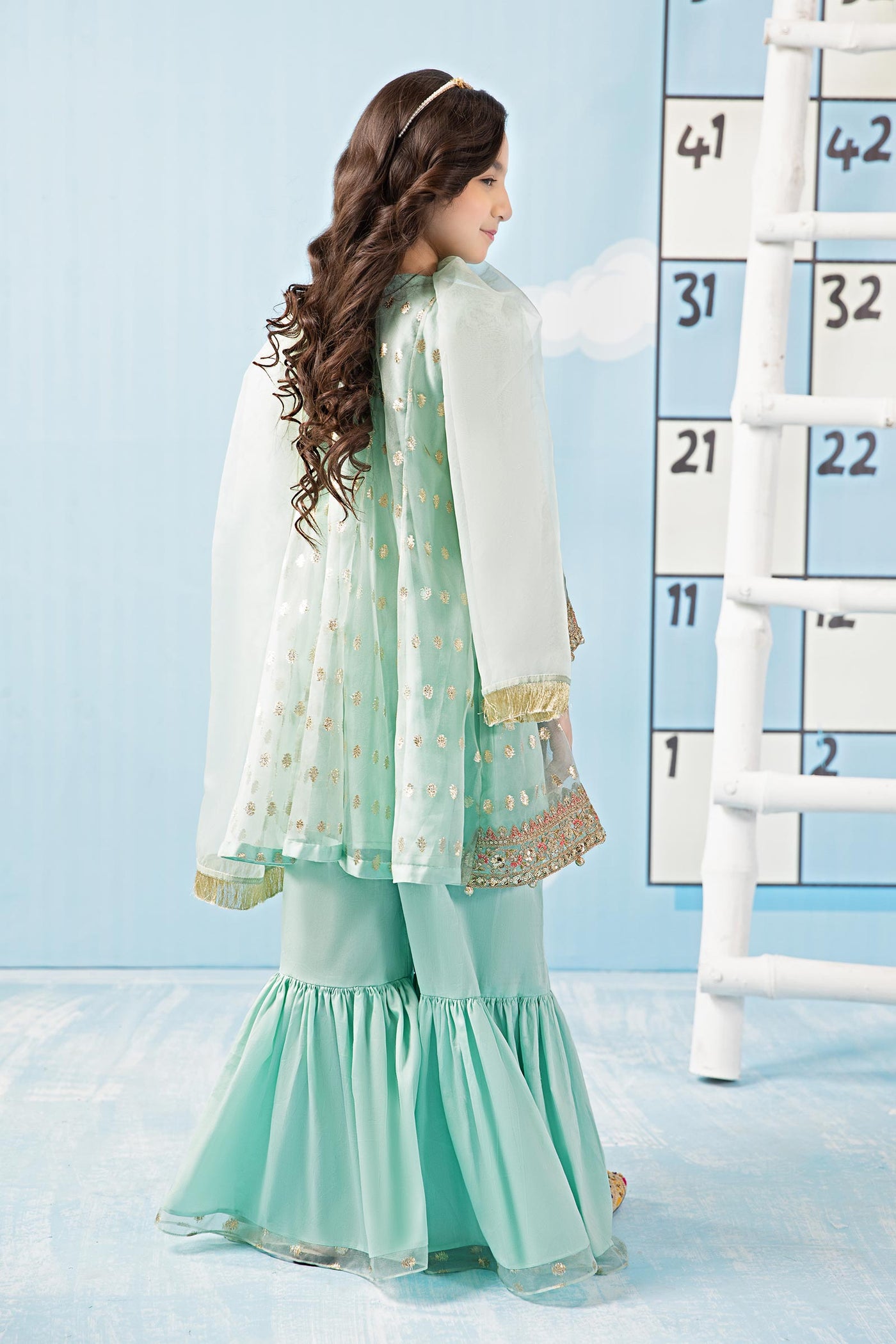 3 Piece Embroidered Organza Suit