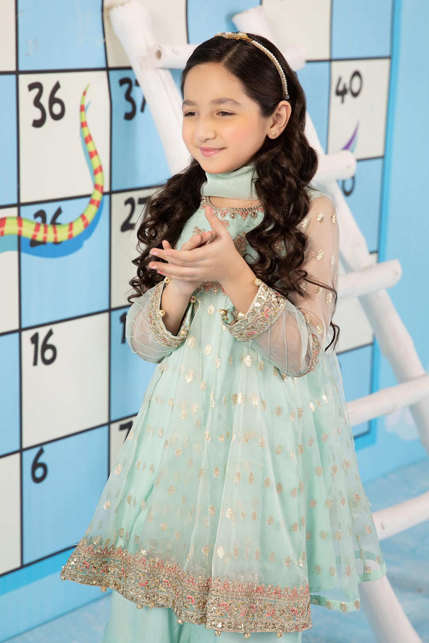 3 Piece Embroidered Organza Suit