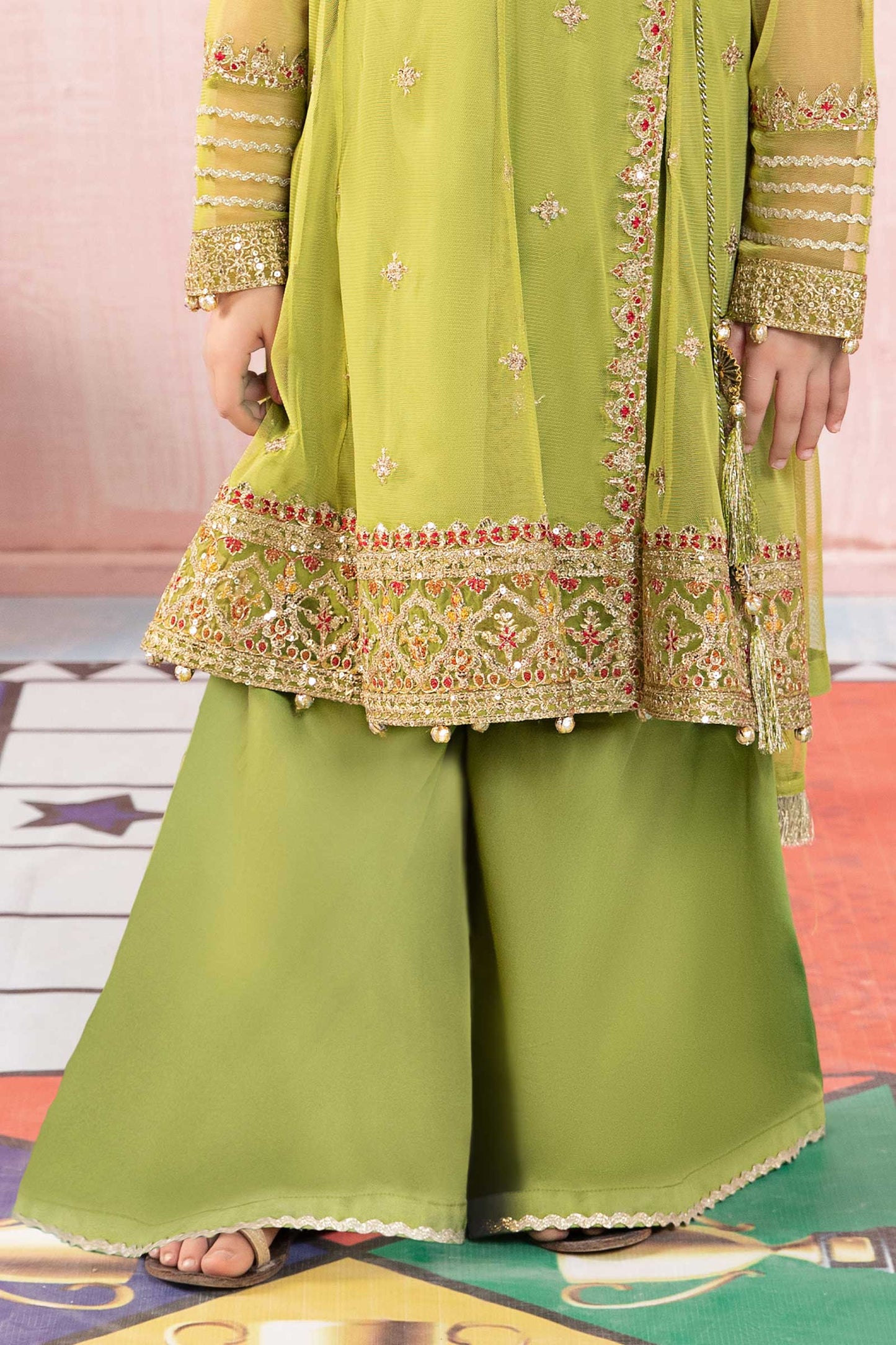 3 Piece Embroidered Net Suit