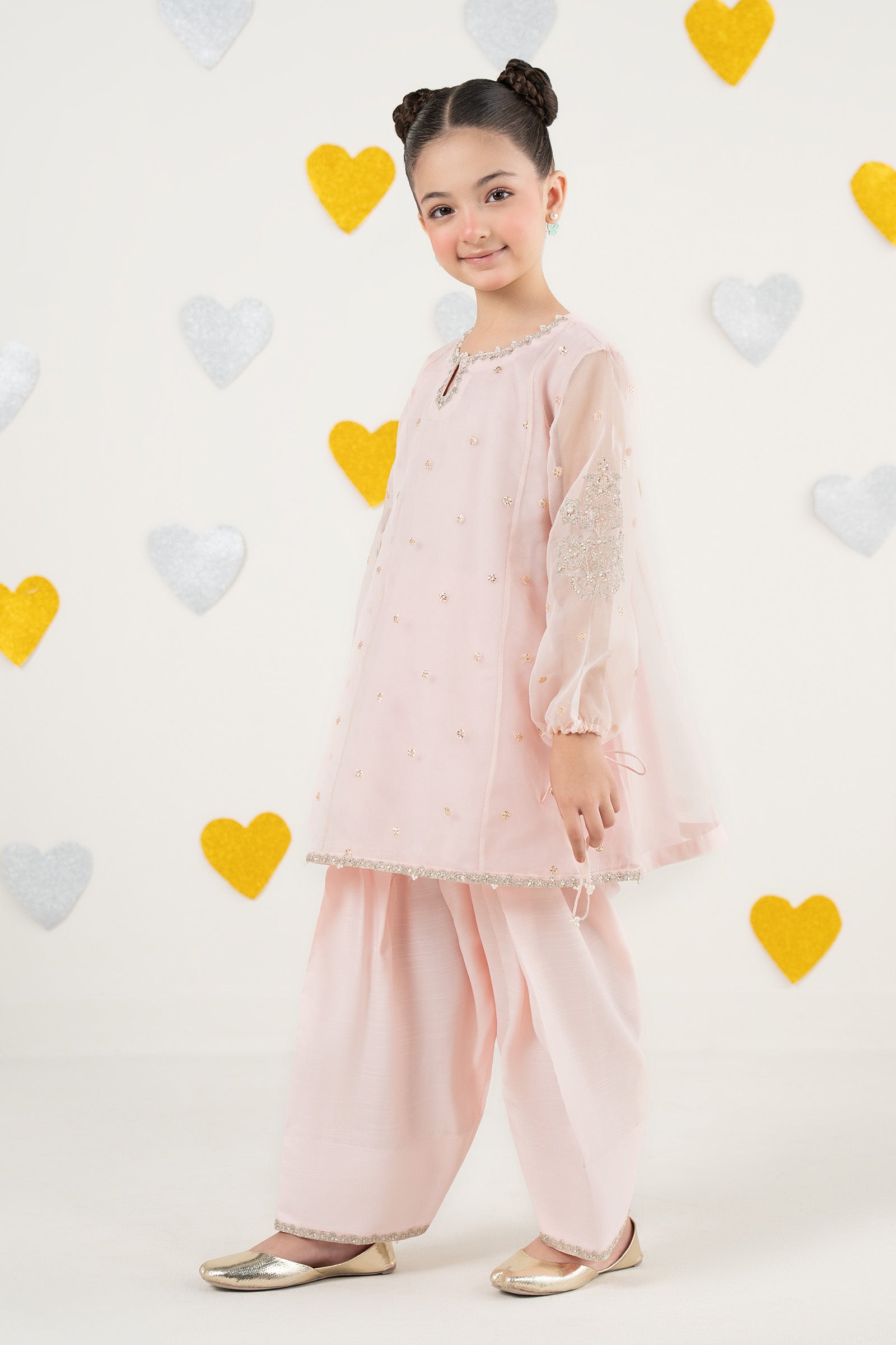 2 Piece Embroidered Organza Suit