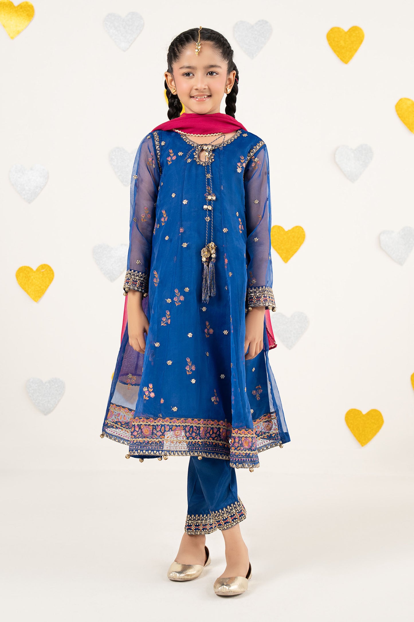 3 Piece Embroidered Organza Suit