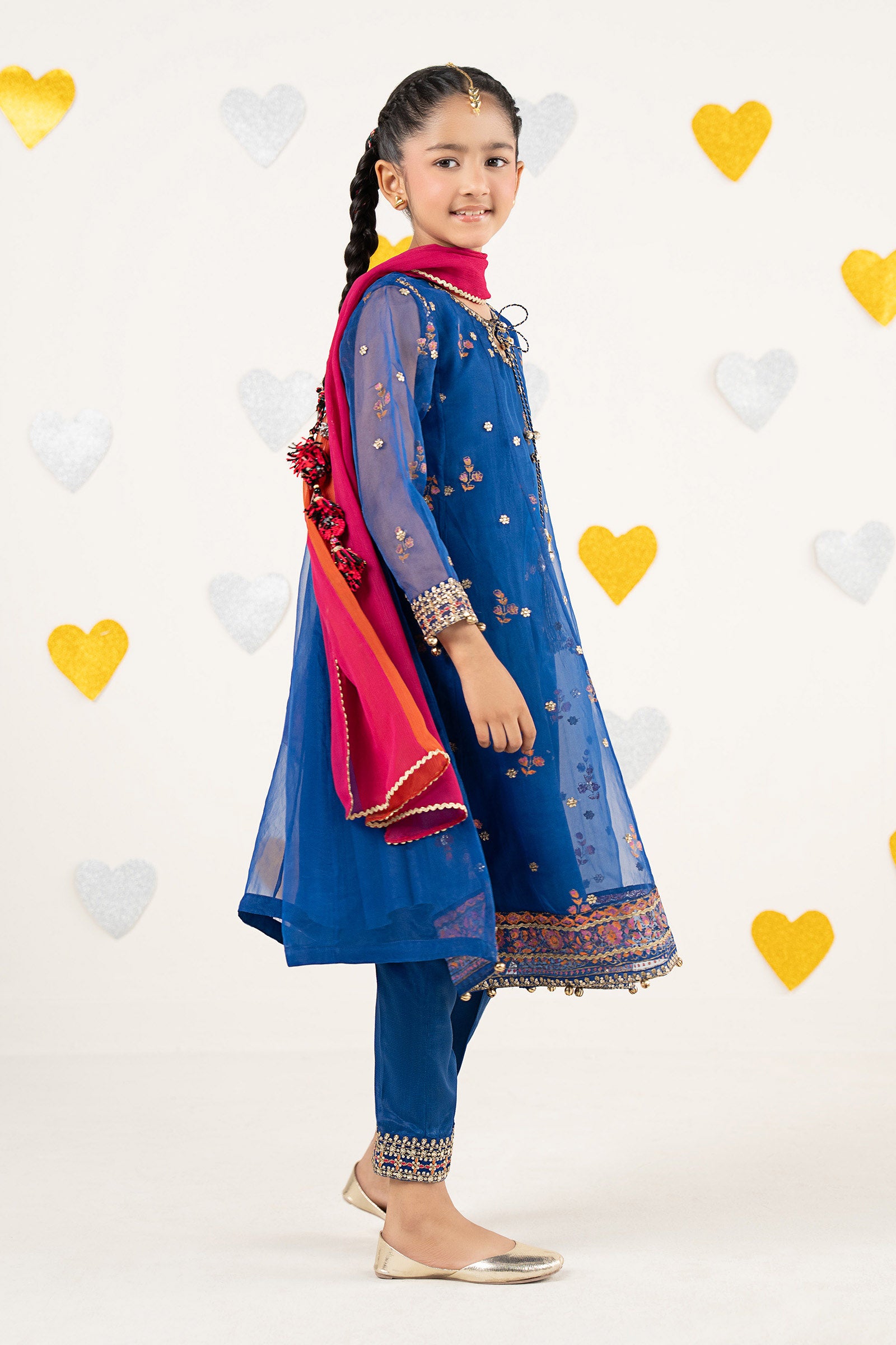 3 Piece Embroidered Organza Suit