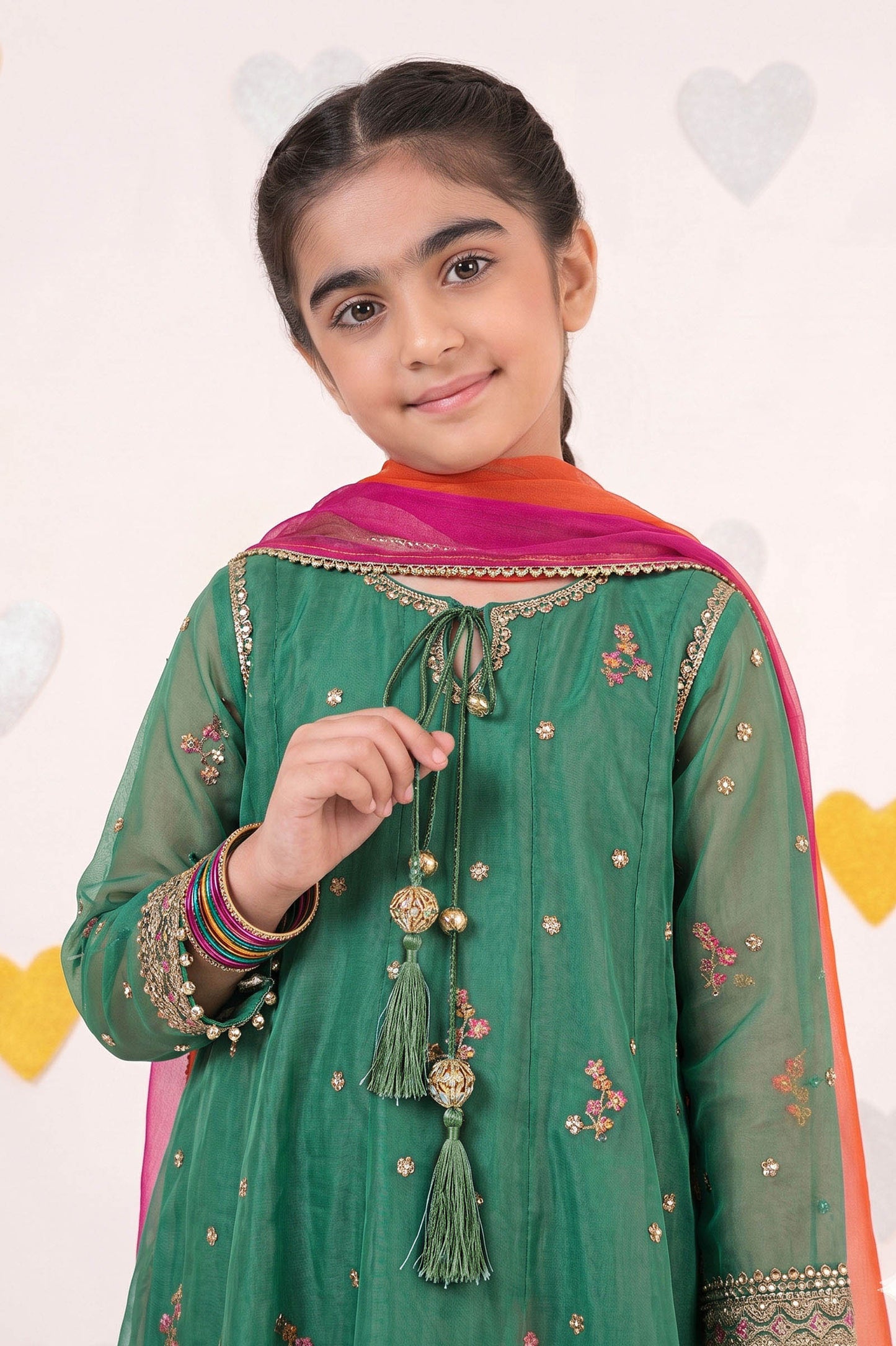 3 Piece Embroidered Organza Suit