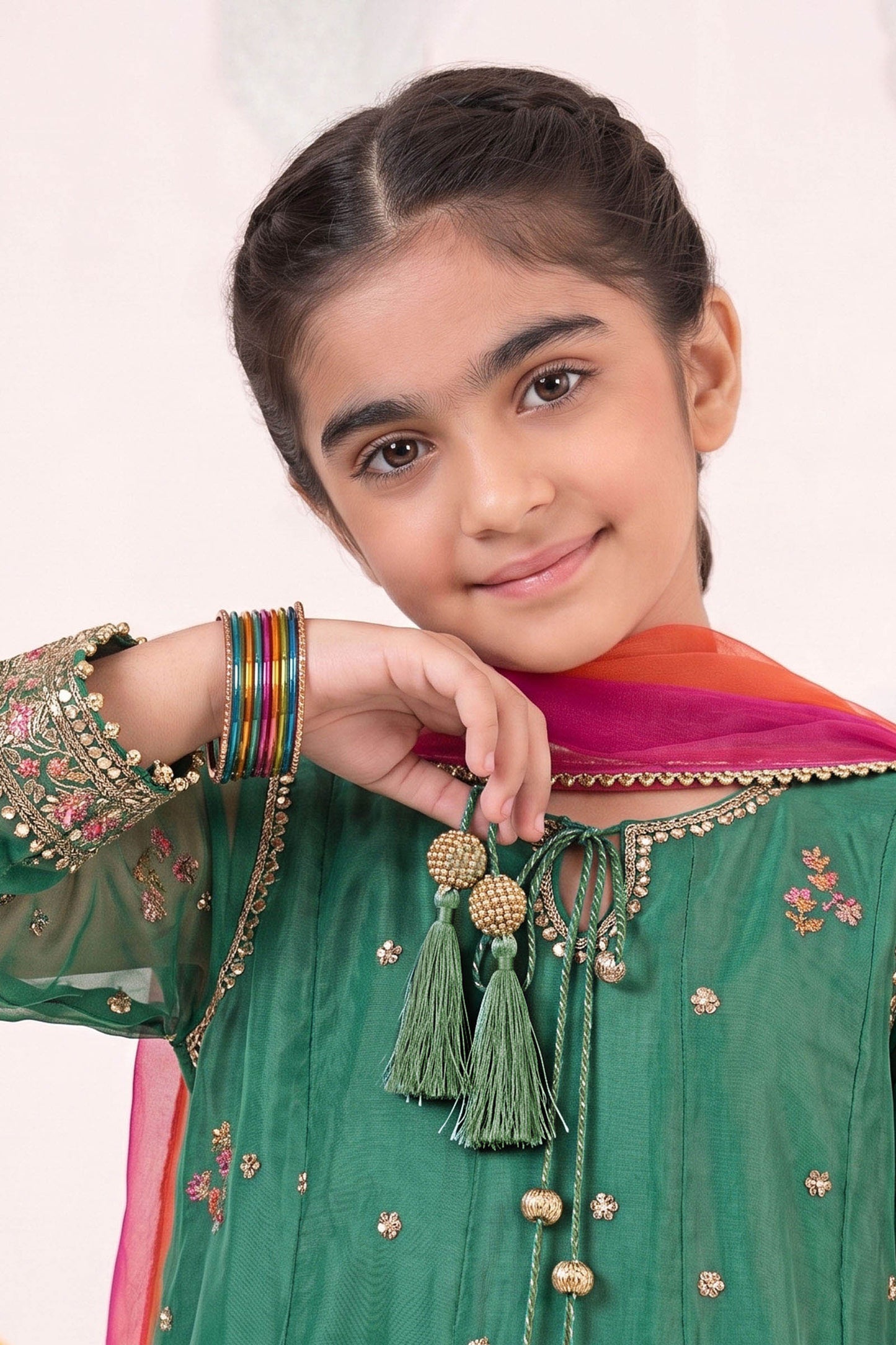 3 Piece Embroidered Organza Suit