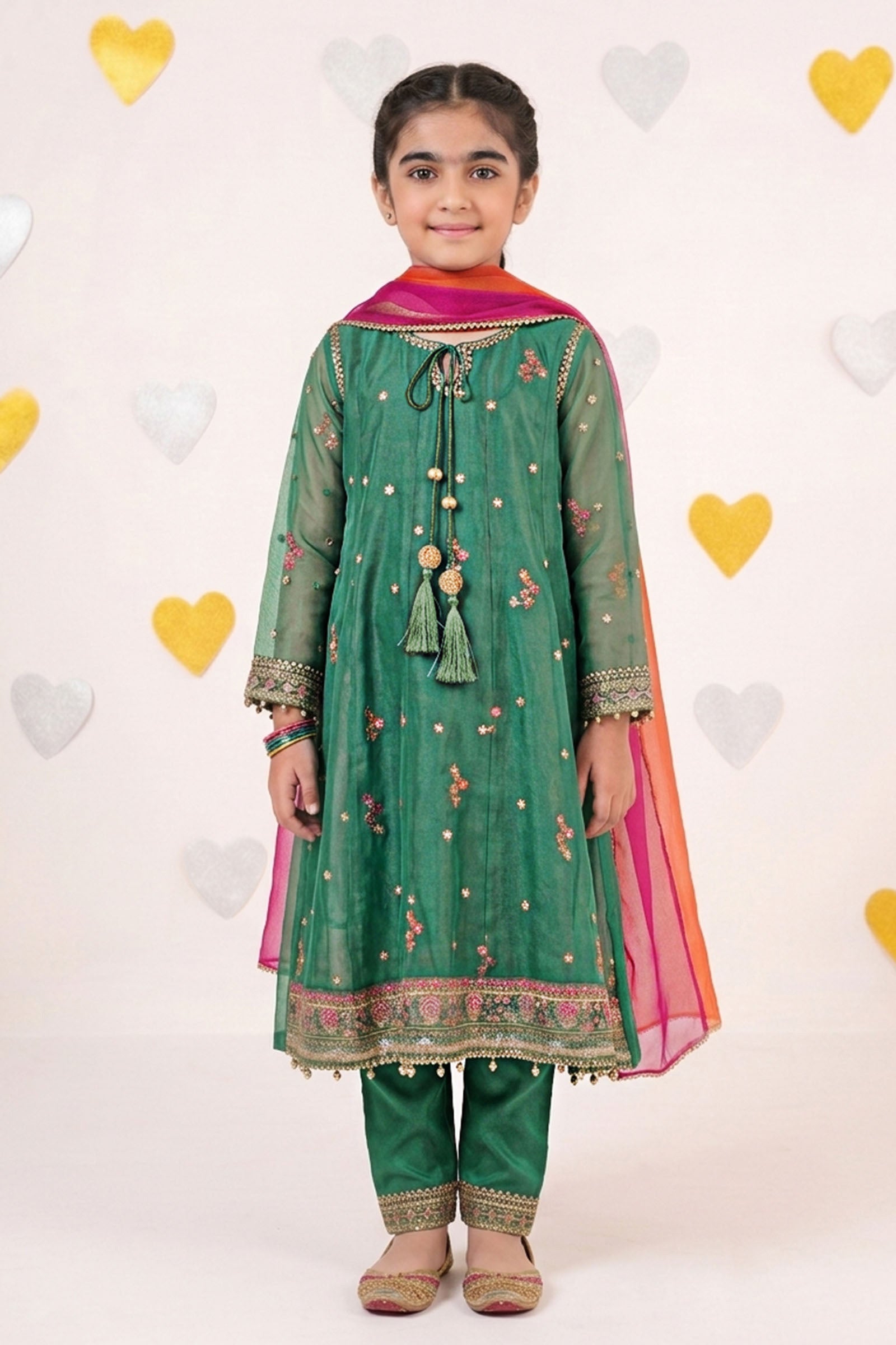 3 Piece Embroidered Organza Suit