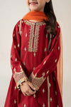 3 Piece Embroidered PK Raw Silk Suit