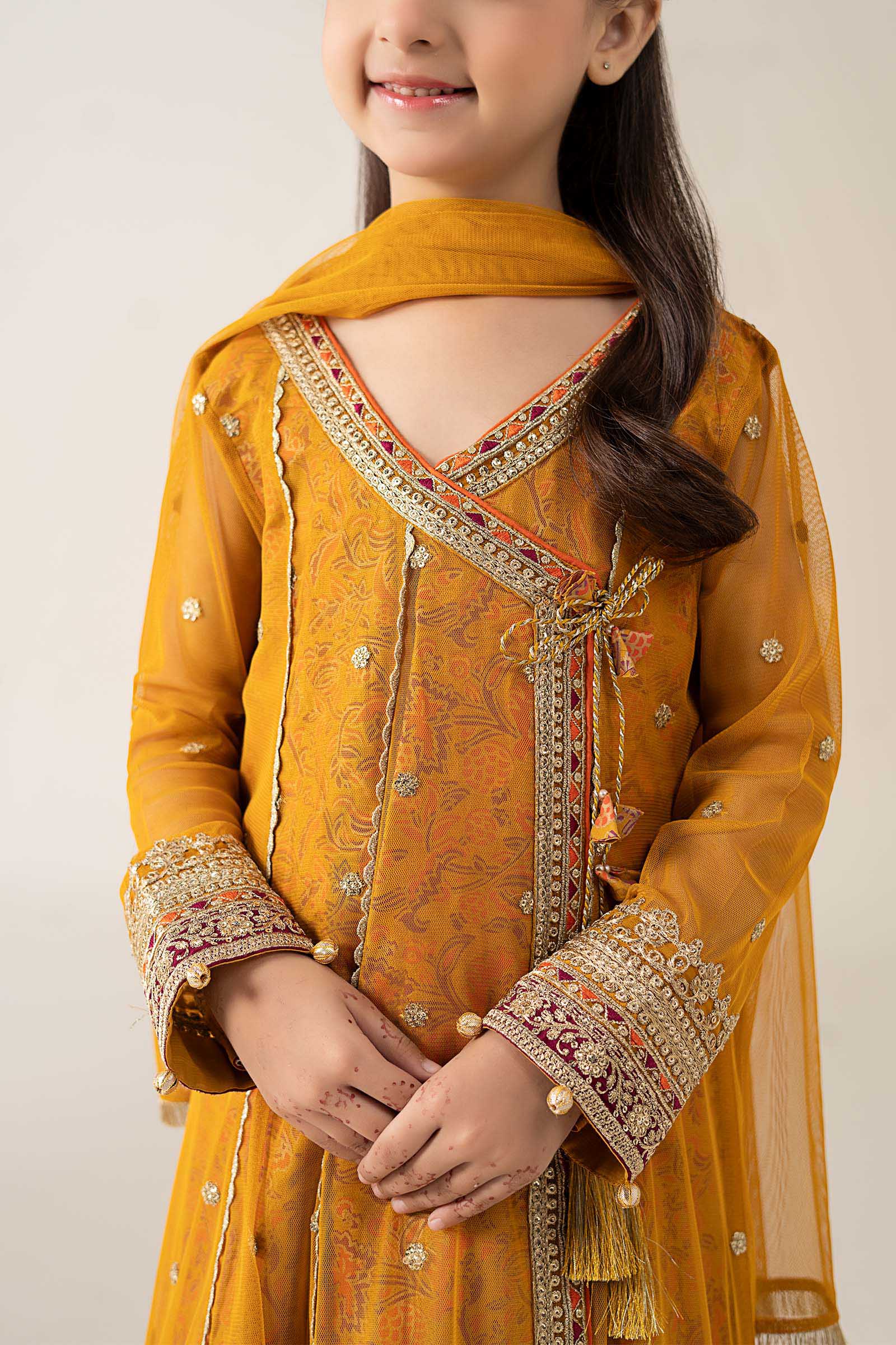 3 Piece Embroidered Poly Net Suit