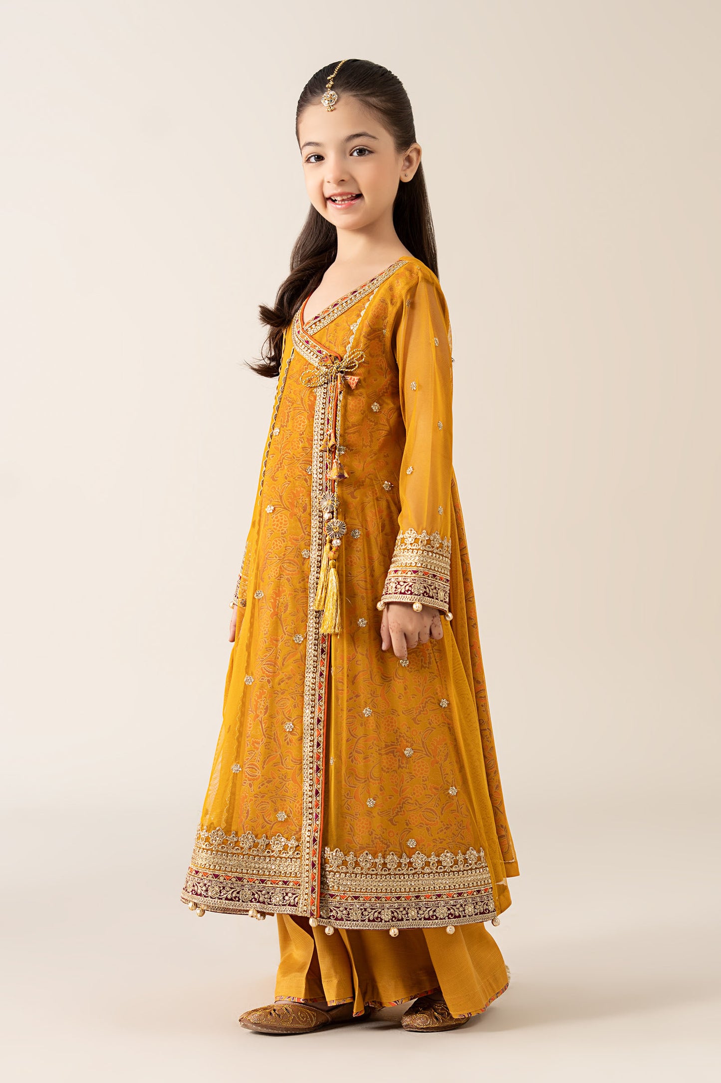 3 Piece Embroidered Poly Net Suit