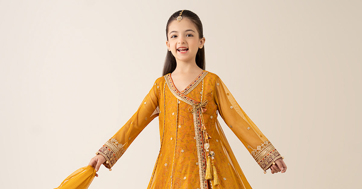 3 Piece Embroidered Poly Net Suit