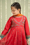 3 Piece Embroidered Raw Silk Suit