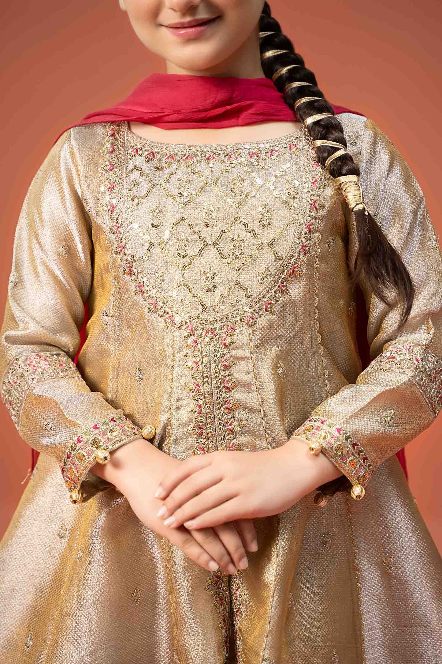 3 Piece Embroidered Zari jacquard Suit