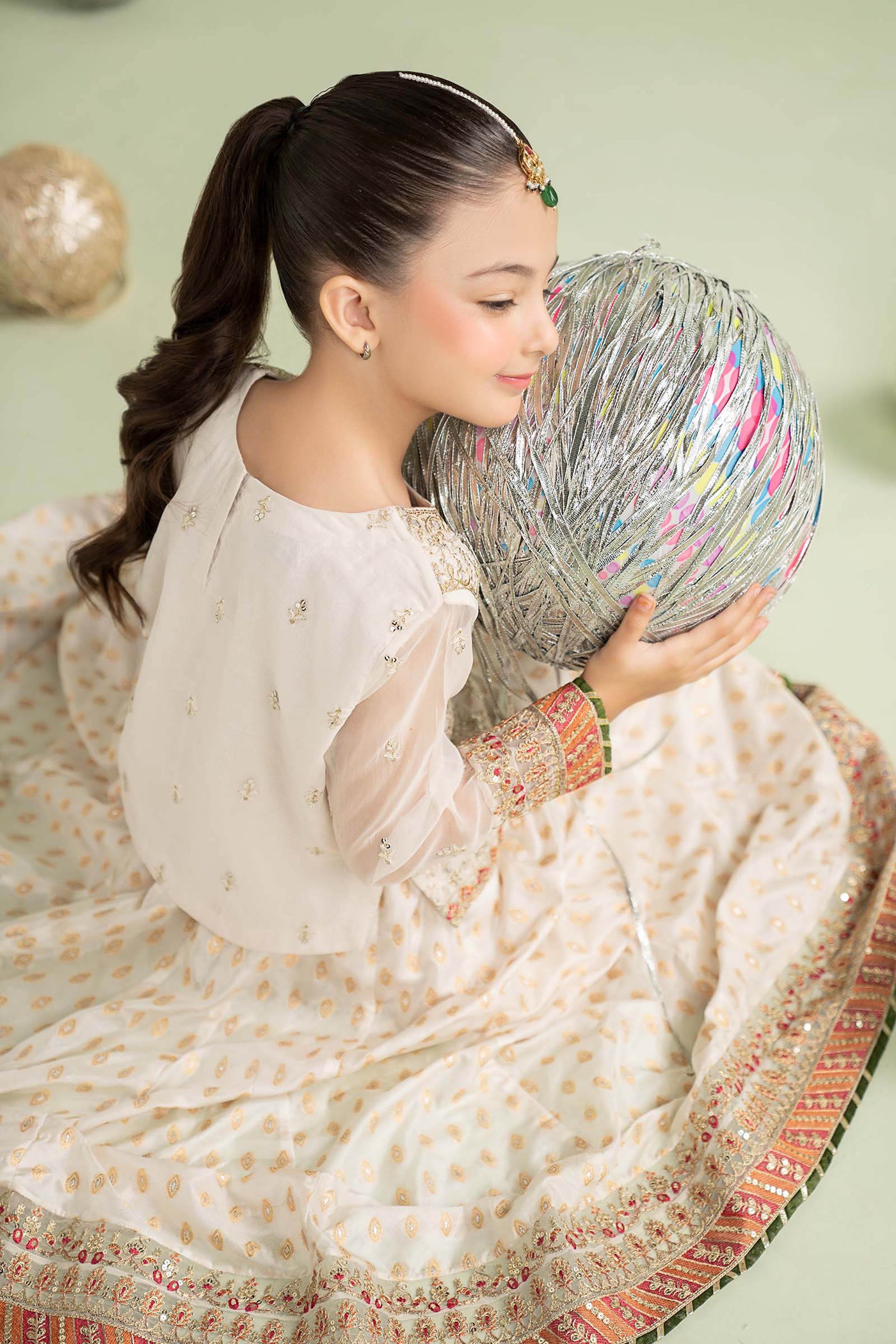 3 Piece Embroidered Organza Suit
