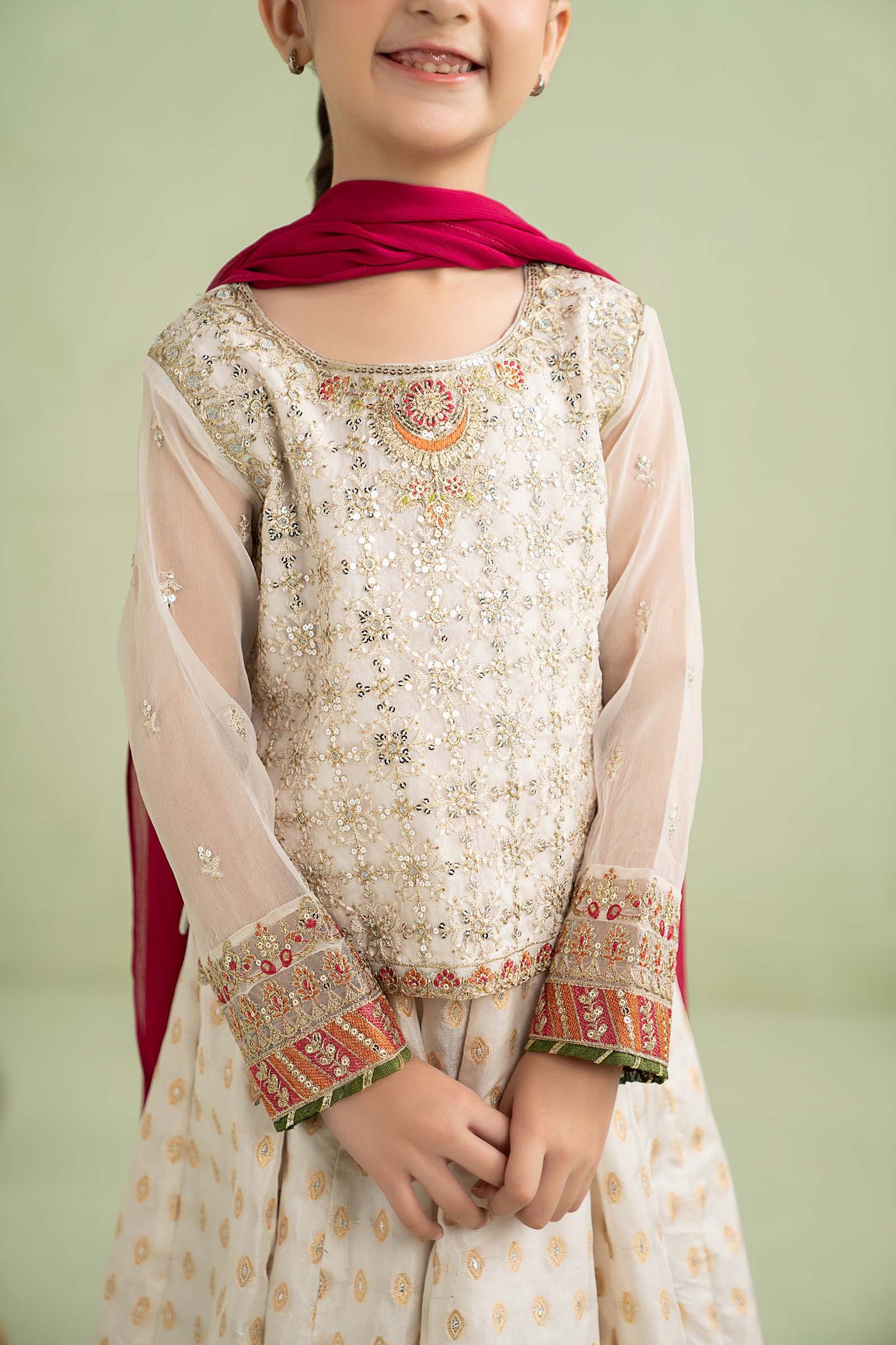 3 Piece Embroidered Organza Suit