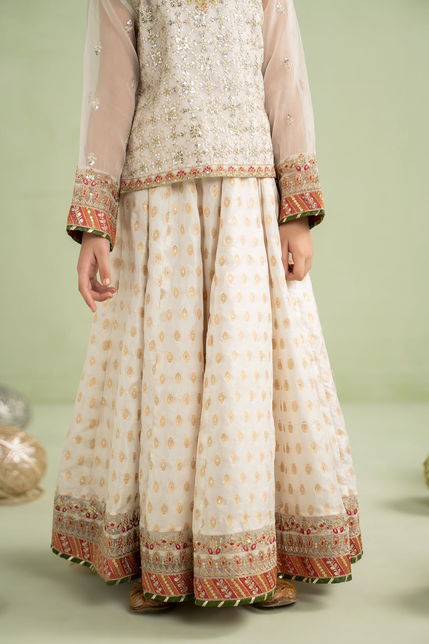 3 Piece Embroidered Organza Suit