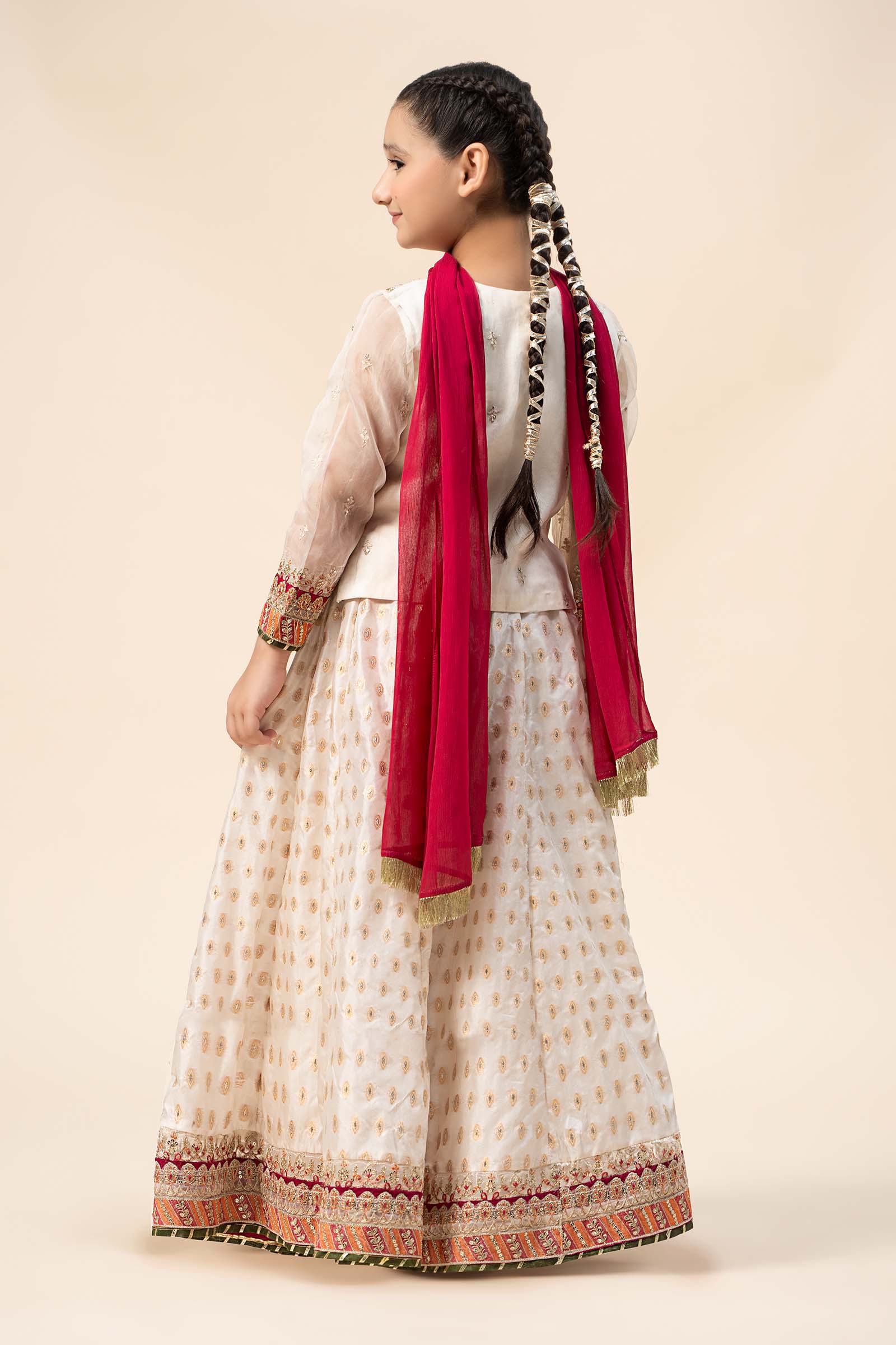 3 Piece Embroidered Organza Suit