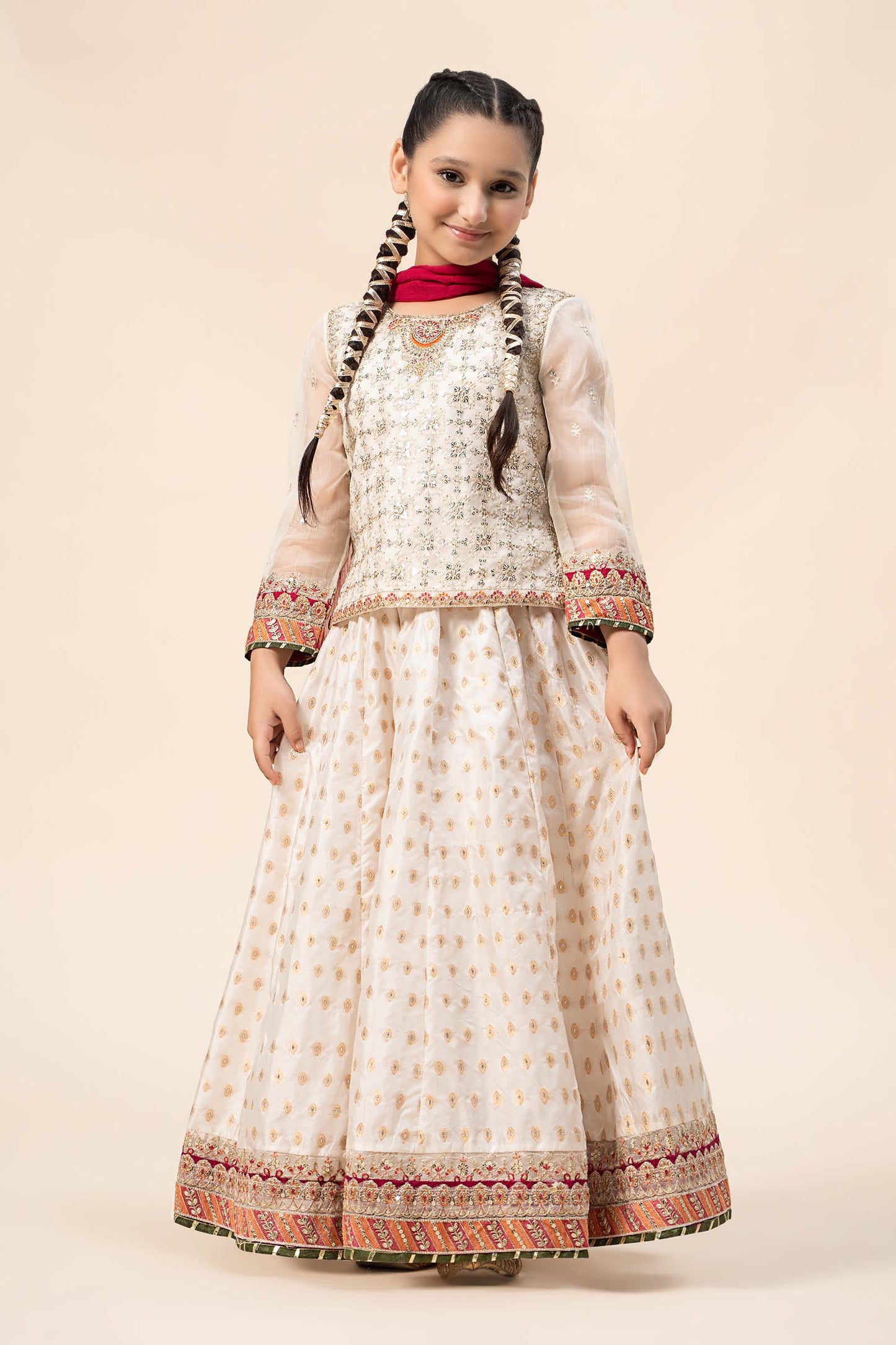 3 Piece Embroidered Organza Suit