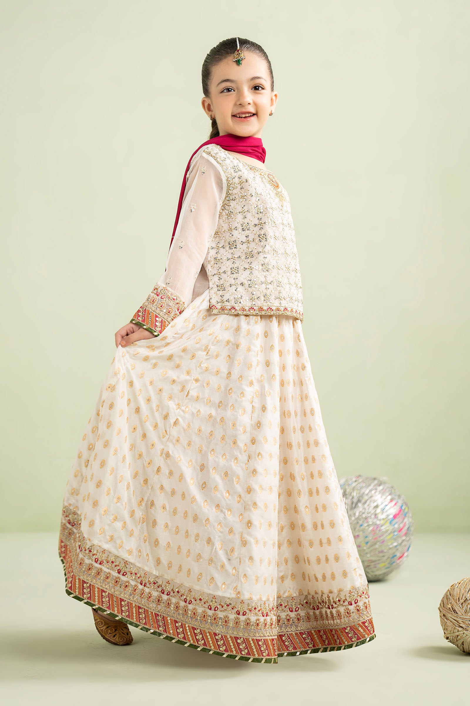 3 Piece Embroidered Organza Suit