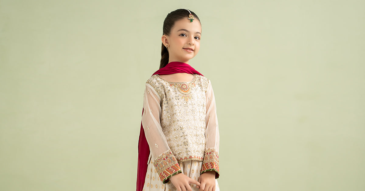 3 Piece Embroidered Organza Suit