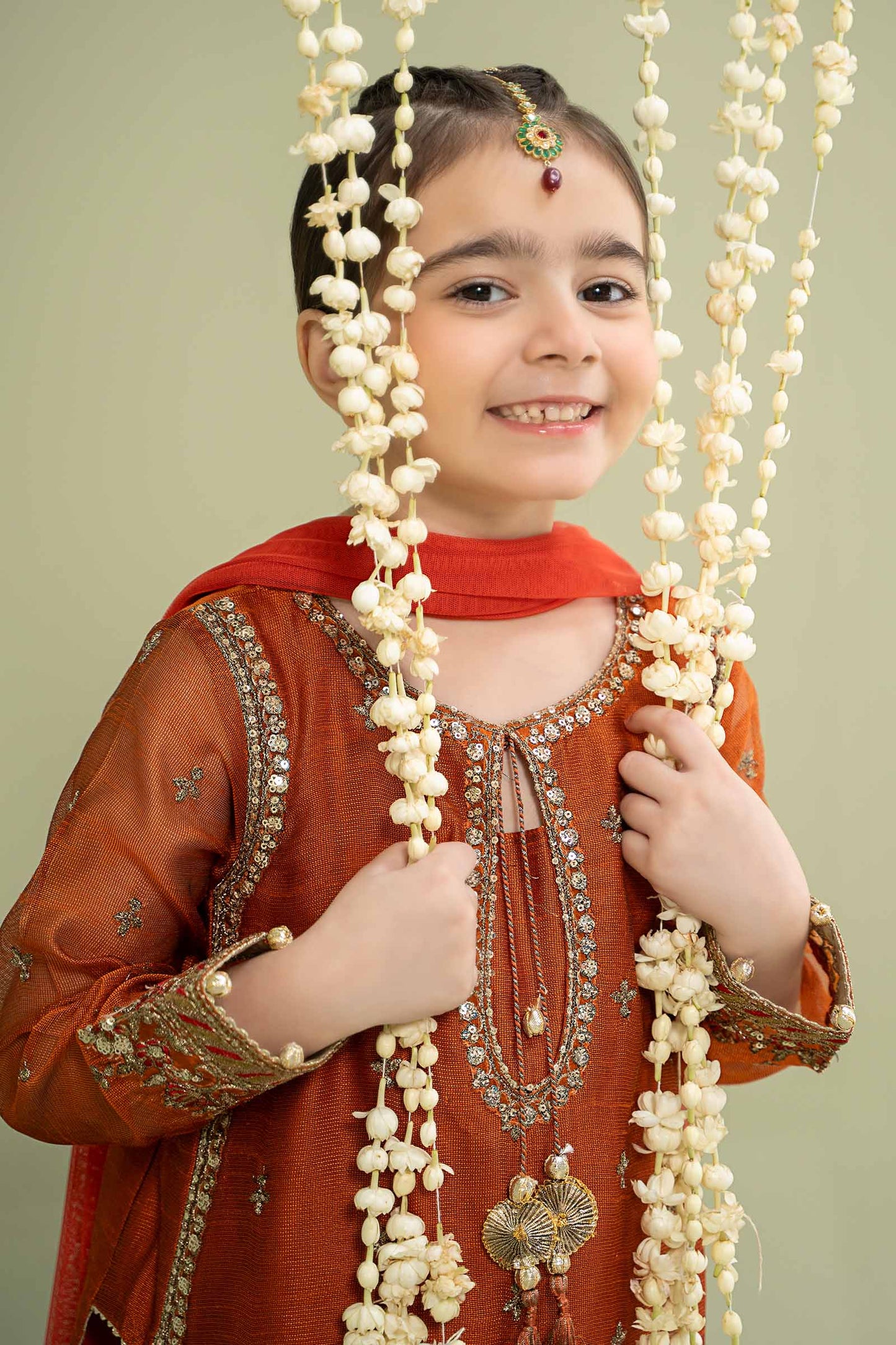 3 Piece Embroidered Paper Cotton Suit