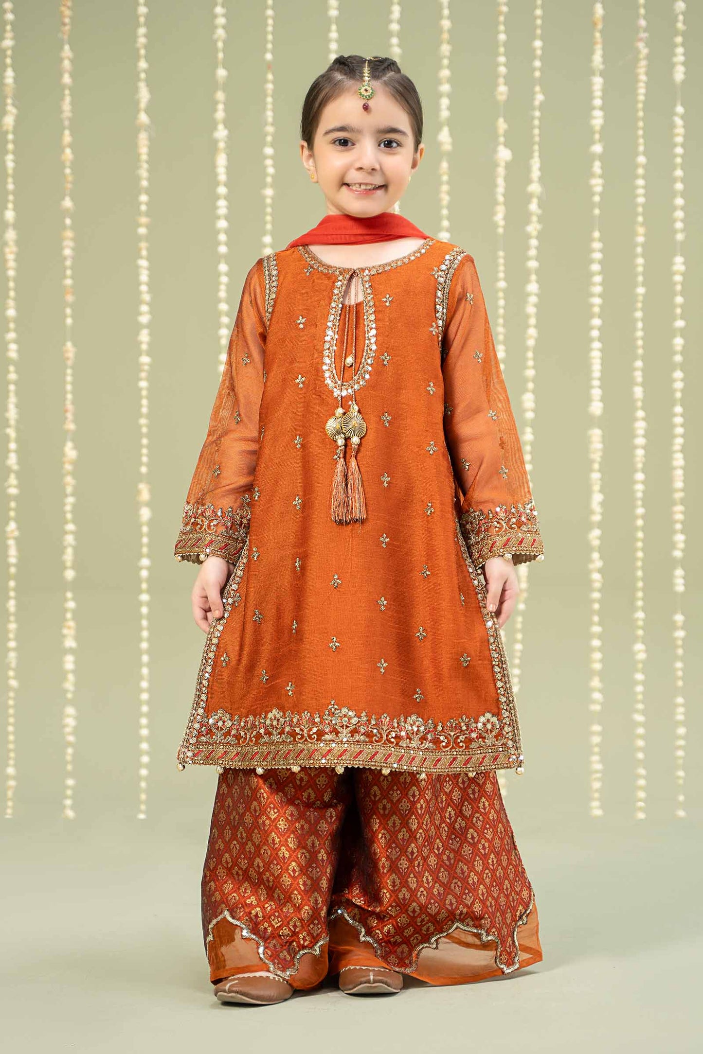 3 Piece Embroidered Paper Cotton Suit