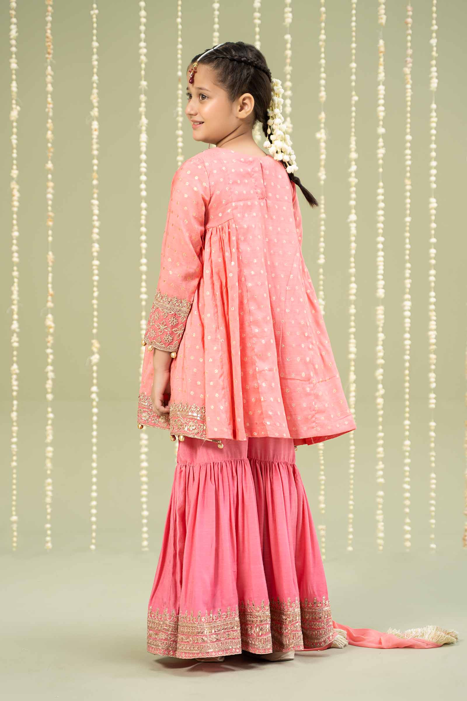 3 Piece Embroidered Paper Cotton Lurex Suit