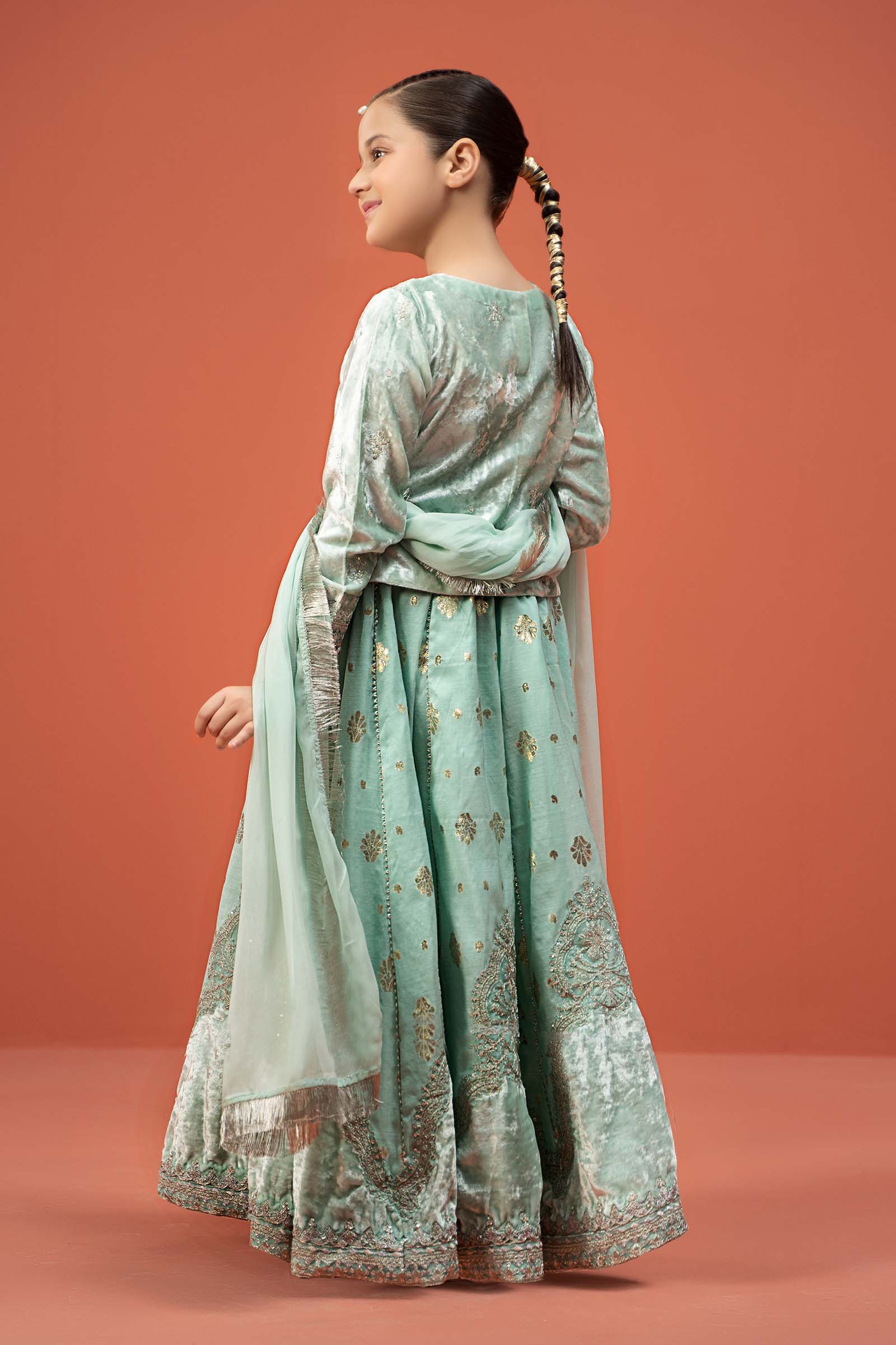 3 Piece Embroidered Velvet Suit