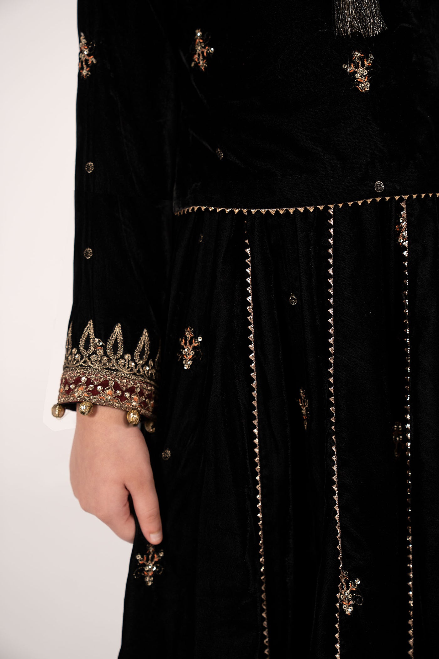 3 Piece Embroidered Velvet Suit