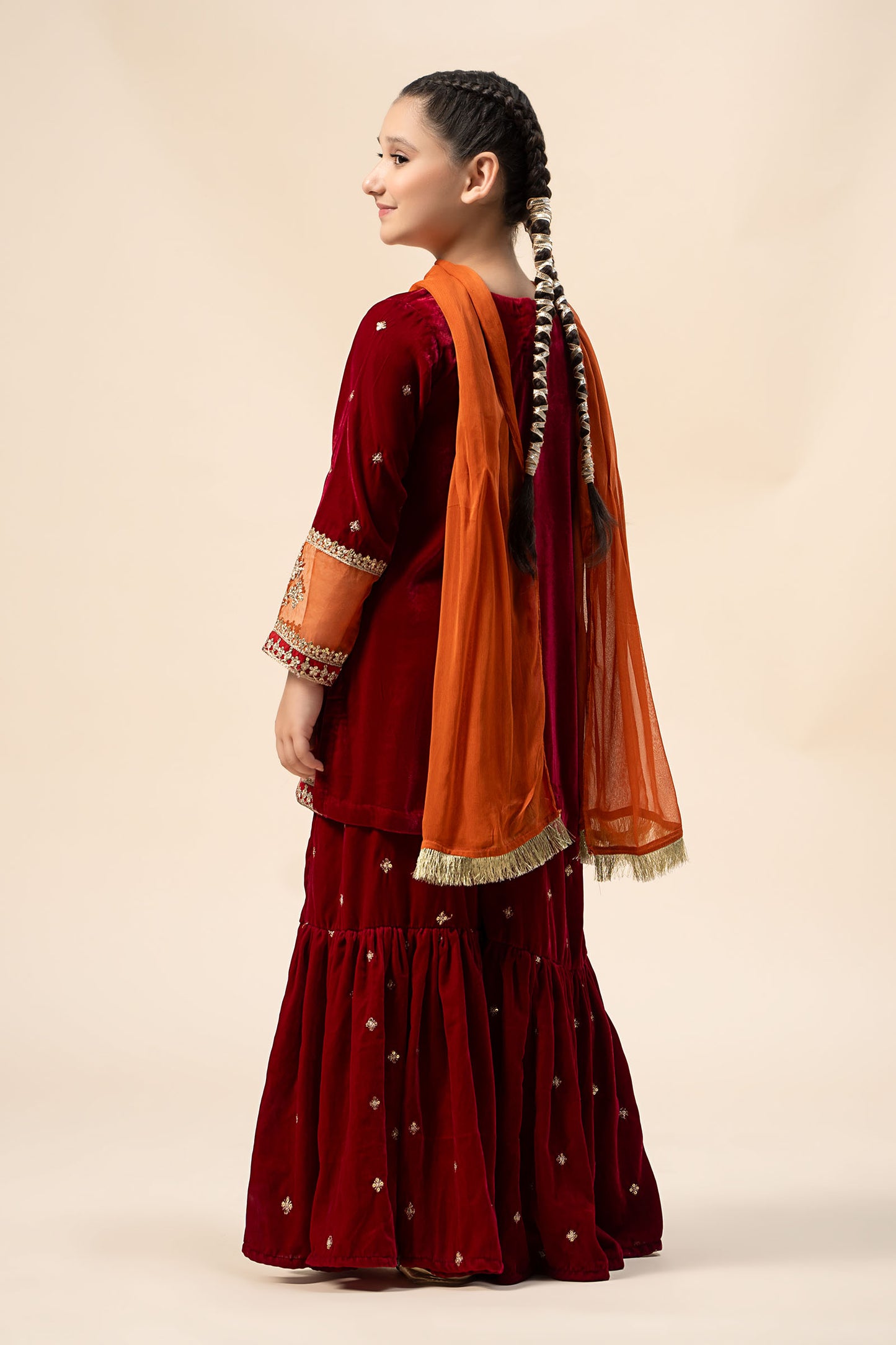 3 Piece Embroidered Velvet Suit