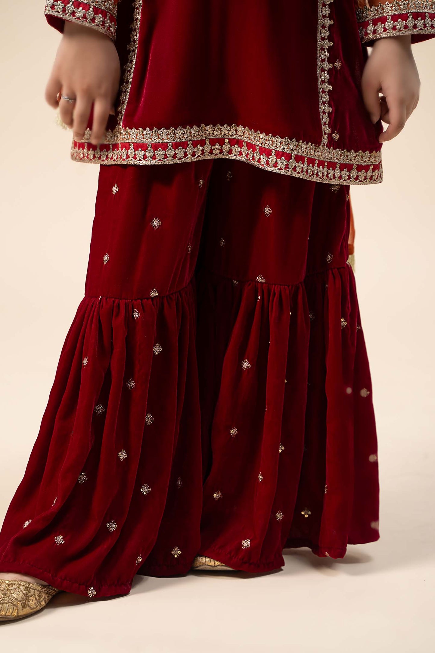 3 Piece Embroidered Velvet Suit