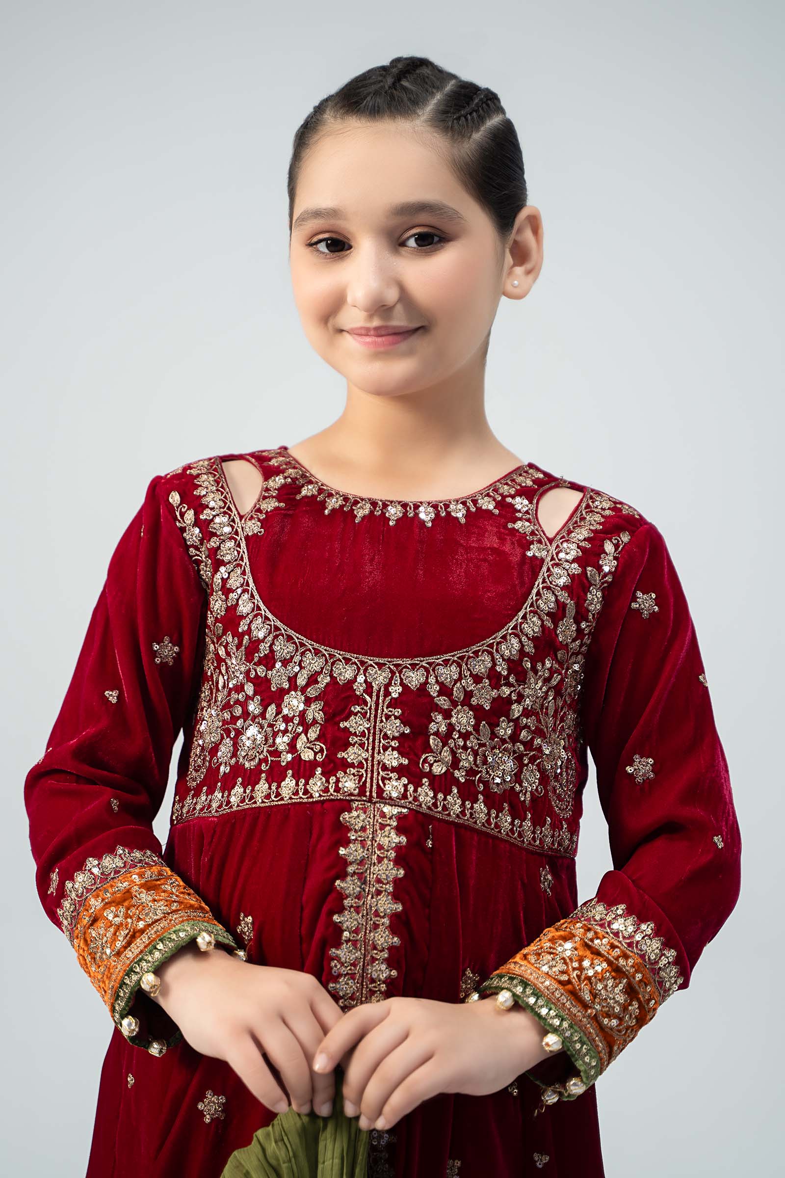 3 Piece Embroidered Velvet Suit