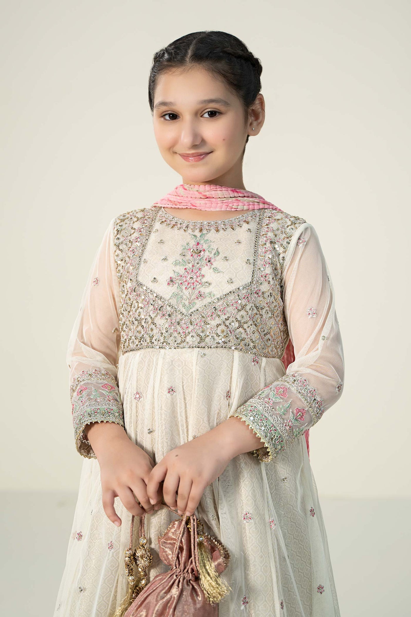 3 Piece Embroidered Net Suit
