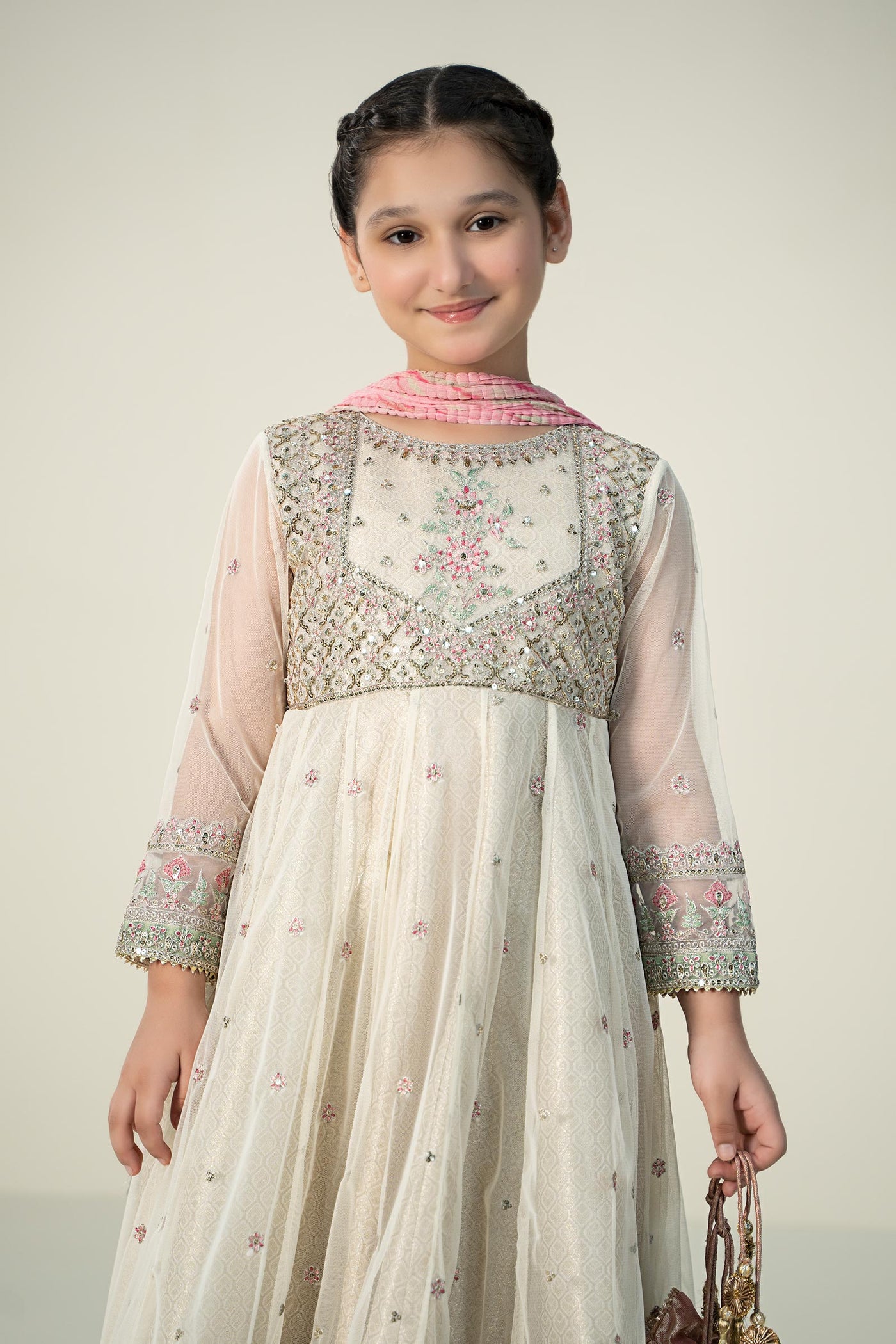 3 Piece Embroidered Net Suit