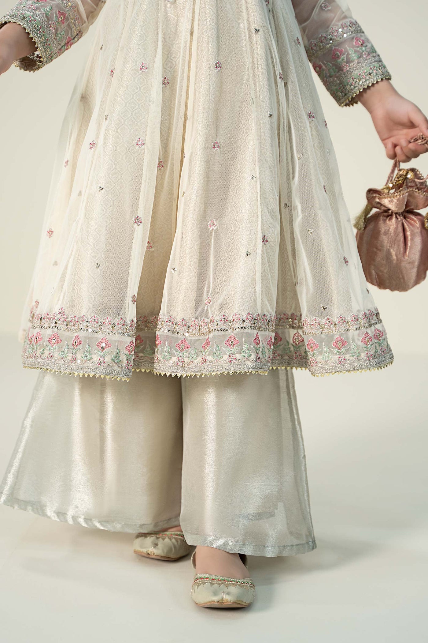 3 Piece Embroidered Net Suit