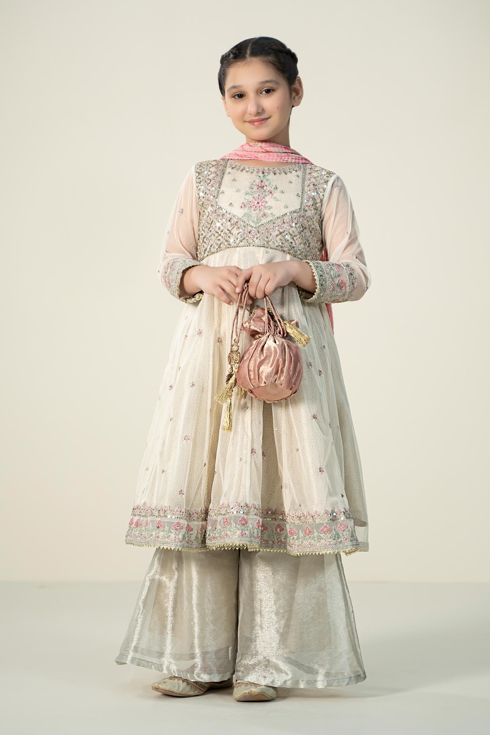 3 Piece Embroidered Net Suit