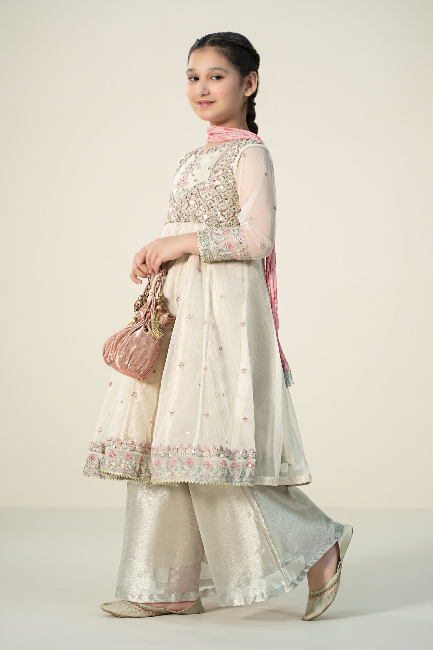 3 Piece Embroidered Net Suit