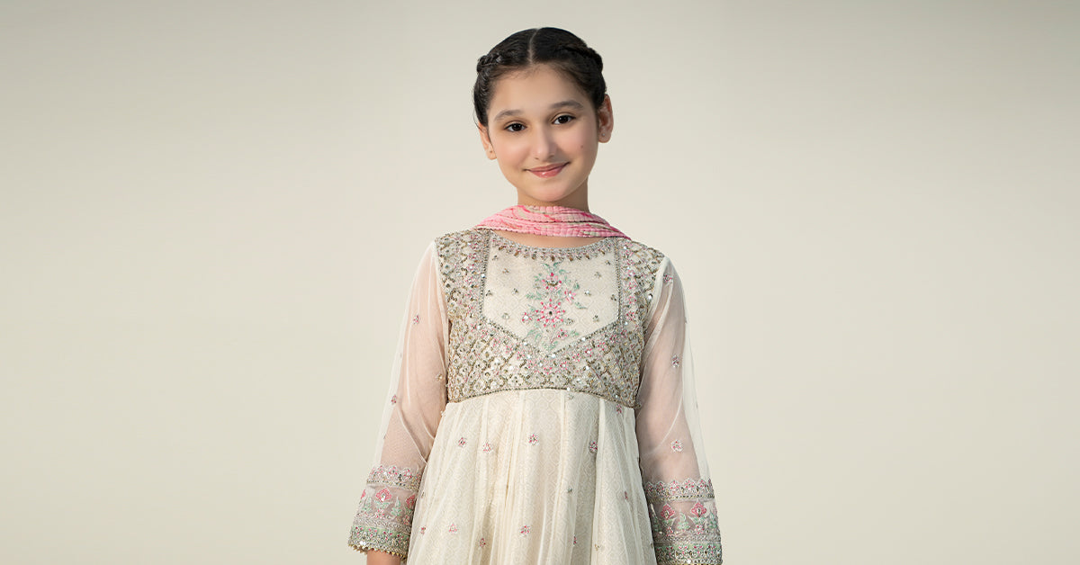 3 Piece Embroidered Net Suit