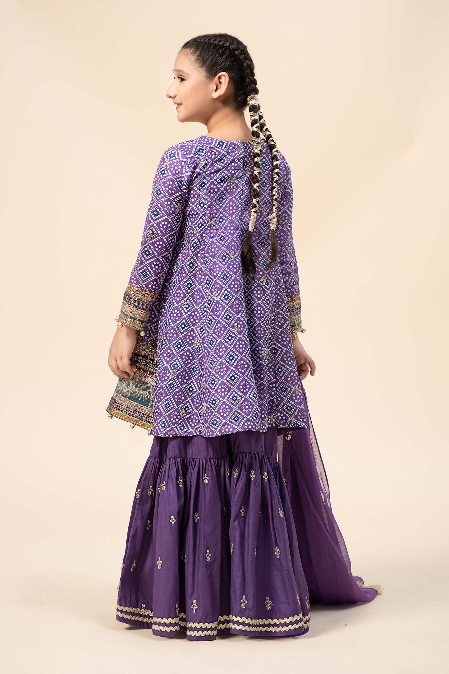 3 Piece Embroidered Raw Silk Suit